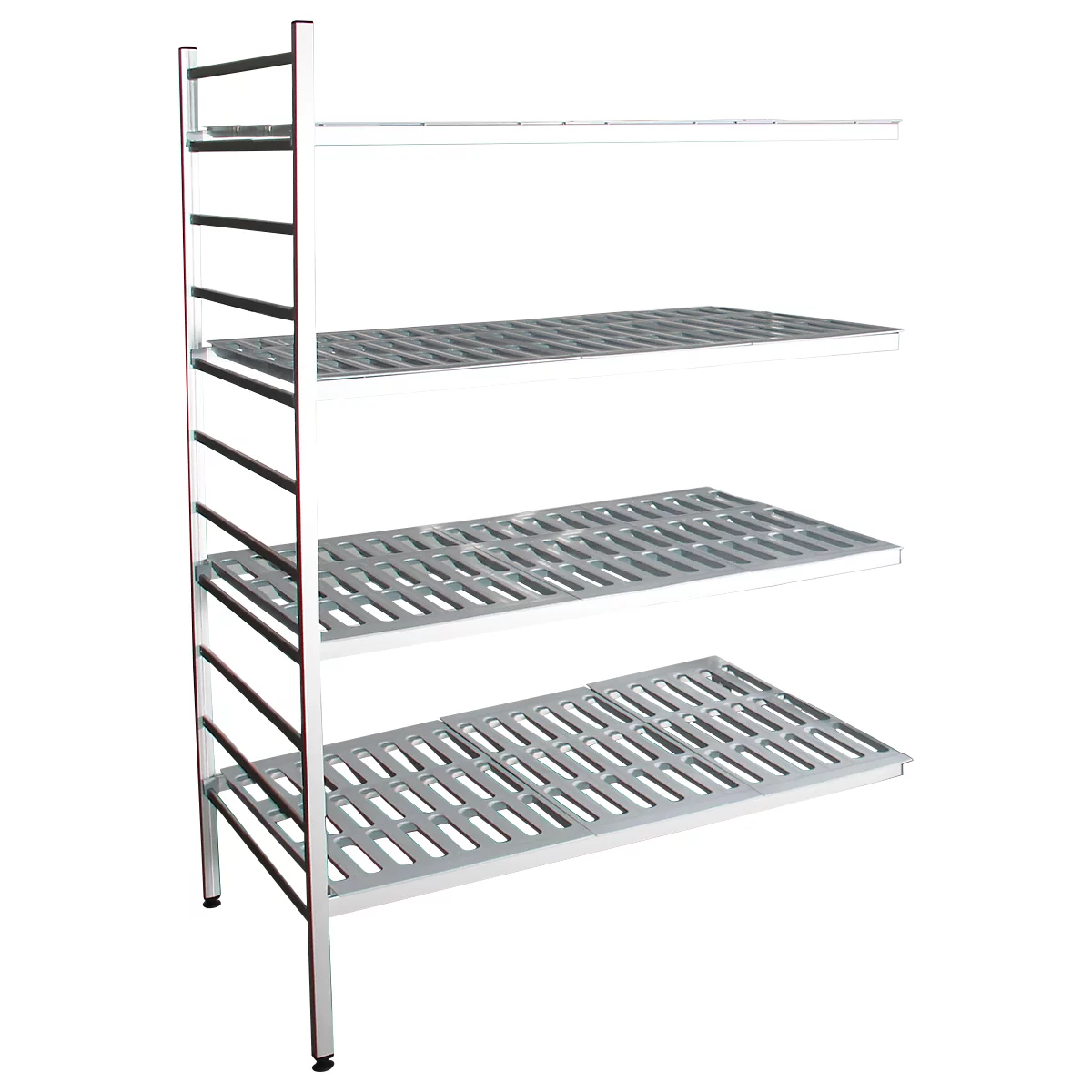 Rayonnage à emboîter aluminium, module d'extension, avec 4 étagères grillagées en plastique, H 1800 x l. 1000 x P 600 mm