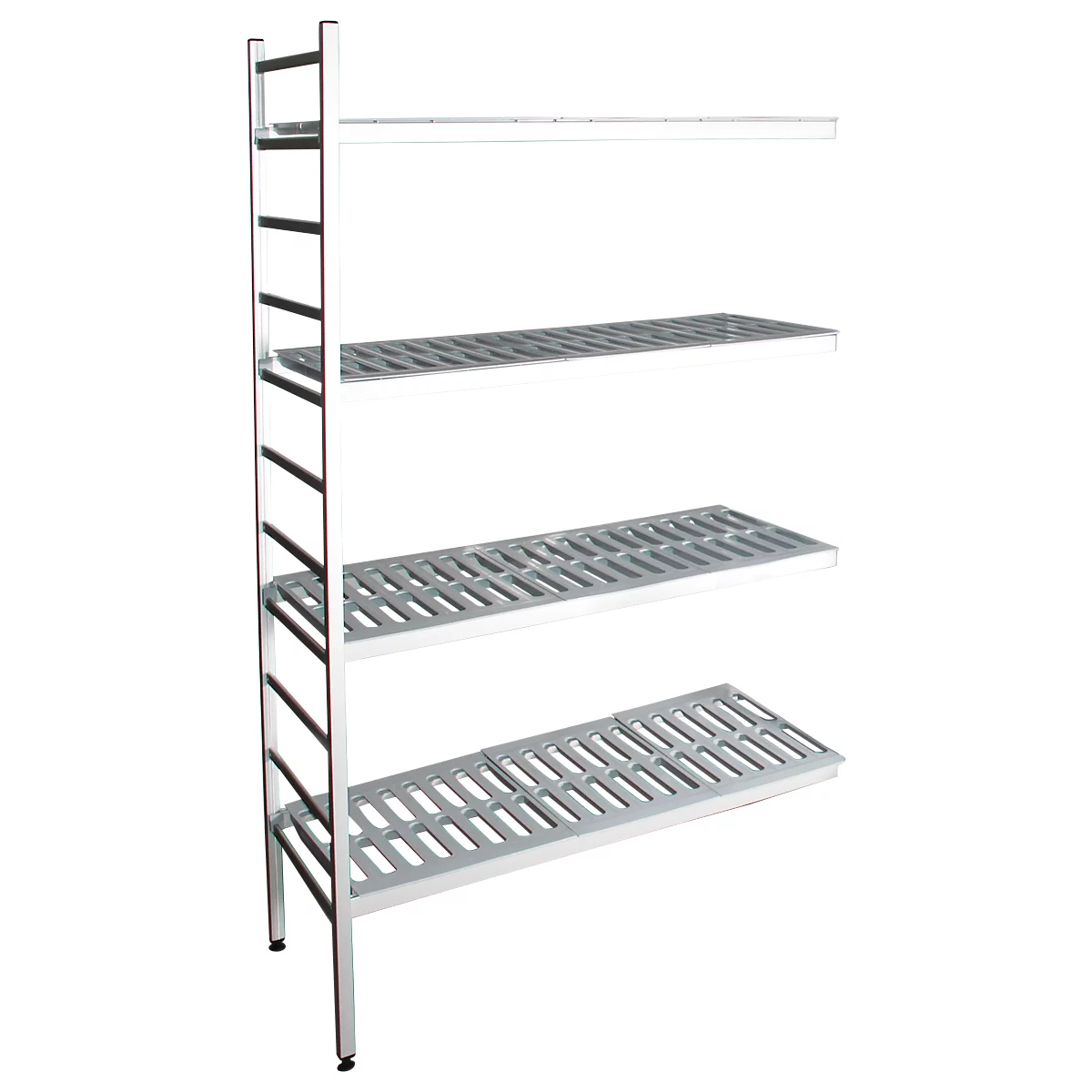 Rayonnage à emboîter aluminium, module d'extension, avec 4 étagères grillagées en plastique, H 1800 x l. 800 mm x l. 400 mm