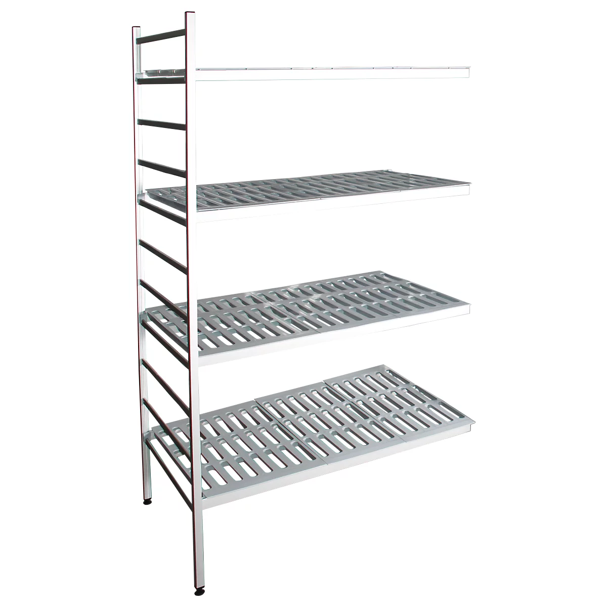 Rayonnage à emboîter aluminium, module d'extension, avec 4 étagères grillagées en plastique, H 1800 x l. 800 mm x l. 600 mm