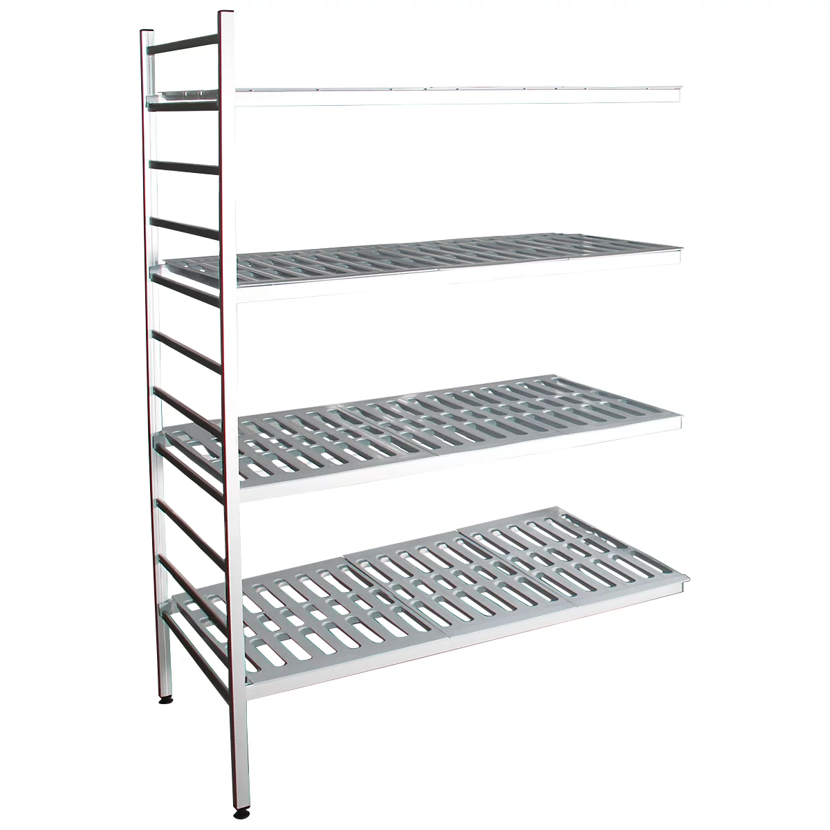 Rayonnage à emboîter aluminium, module d'extension, avec 4 étagères grillagées en plastique, H 1950 x l. 1000 x P 500 mm