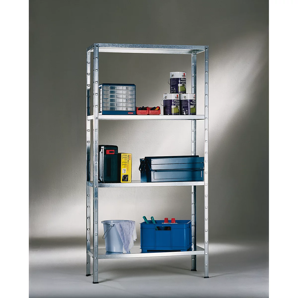 Rayonnage à emboîter, l. 1000 x P 350 x H 1800 mm galvanisé