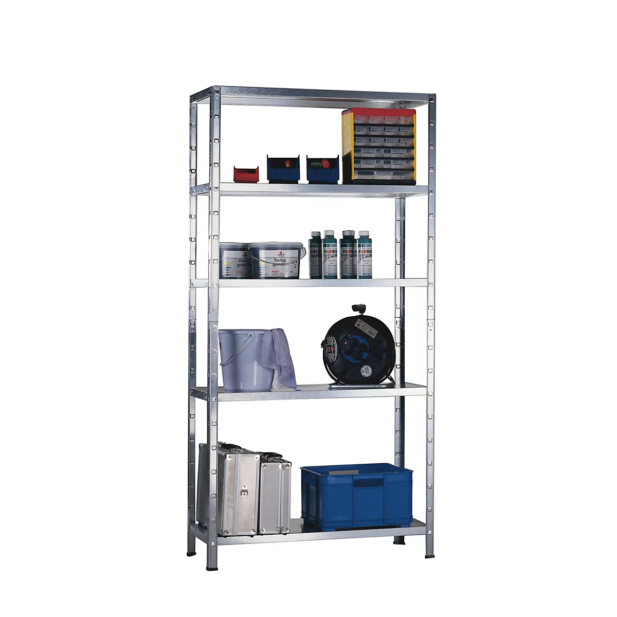 Rayonnage à emboîter, l. 1000 x P 350 x H 2000 mm galvanisé