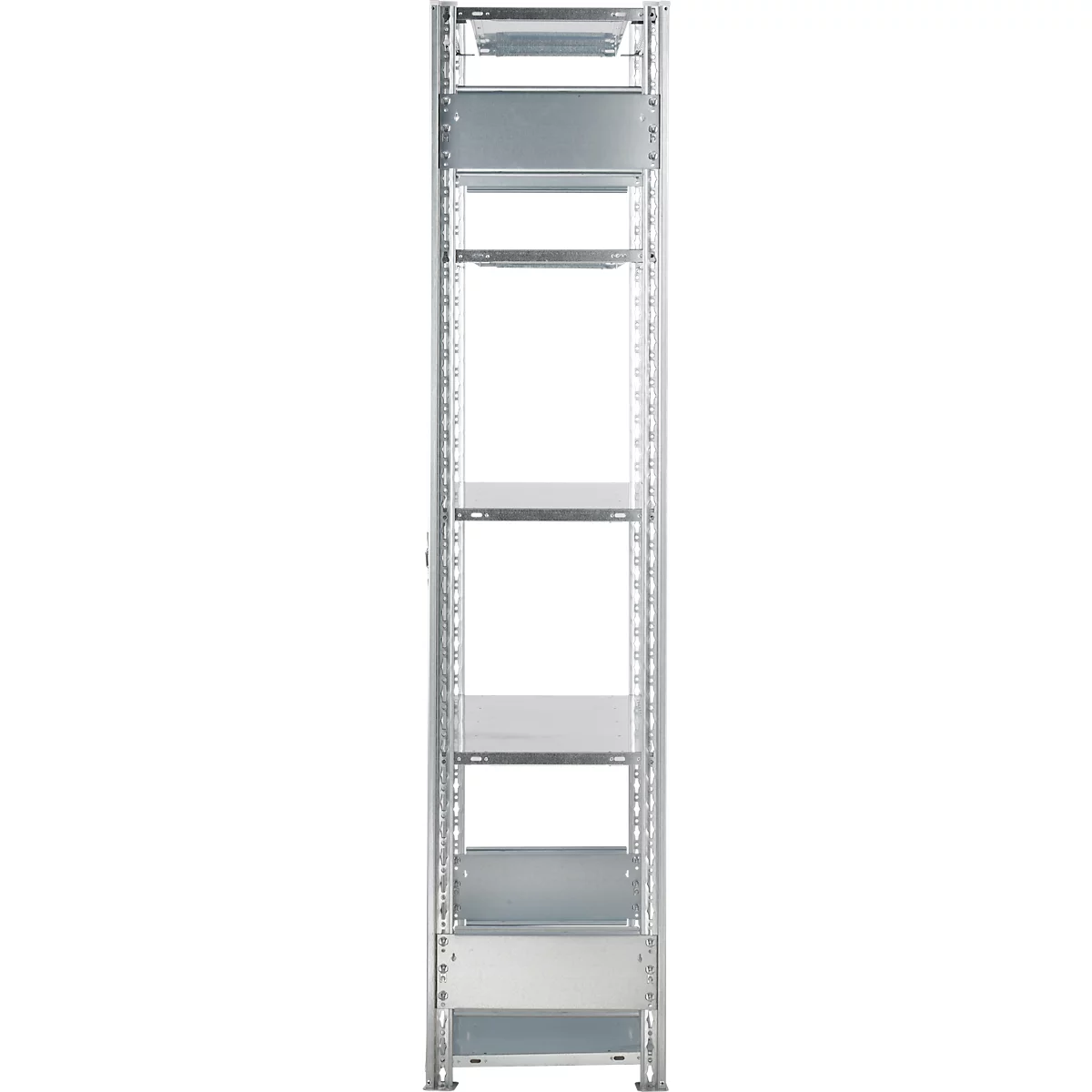 Rayonnage à emboîter MULTIplus150 Express - module de base - l. 1000 x P 300 x H 2000 mm - 5 étagères - capacité de charge par étagère 150 kg - acier - galvanisé