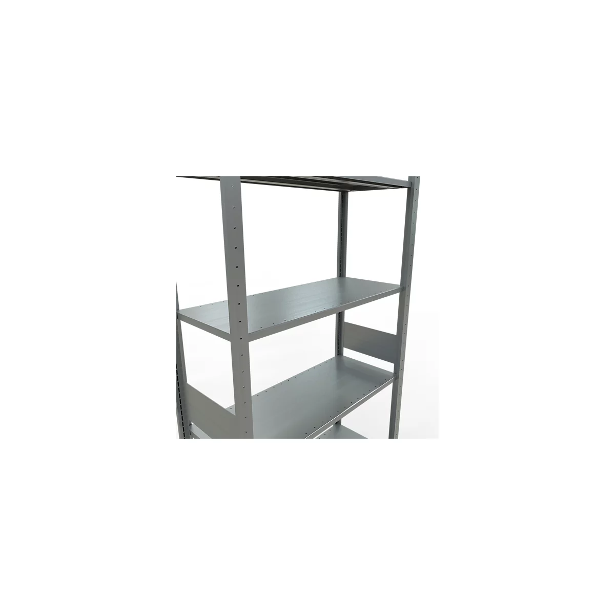 Rayonnage à emboîter MULTIplus150 - utilisable des 2 côtés - module de base - l. 1000 x P 400 x H 3000 mm - 7 étagères - capacité de charge par étagère 150 kg - renforcé par des traverses de longueur - acier - galvanisé