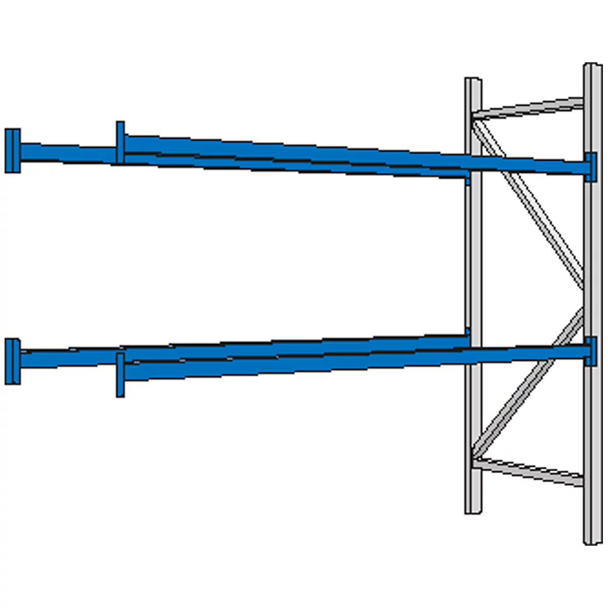 Rayonnage à palettes PR 600, module d'extension, H 3600 mm, max. 800 kg, 2 traverses