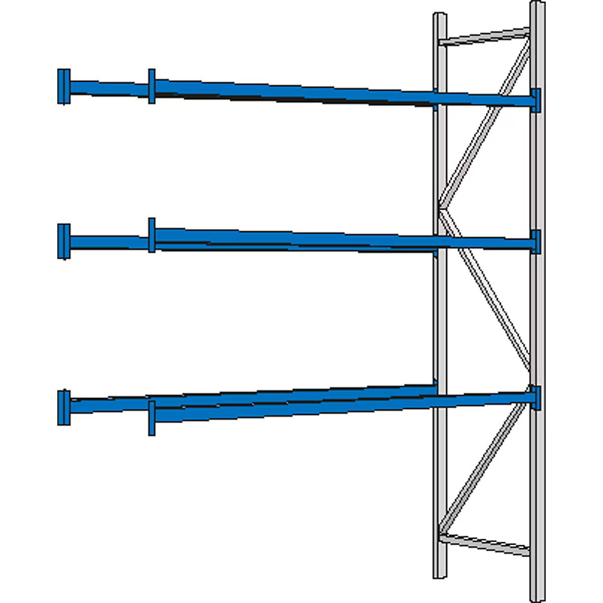 Rayonnage à palettes PR 600, module d'extension, H 3600 mm, max. 800 kg, 3 traverses