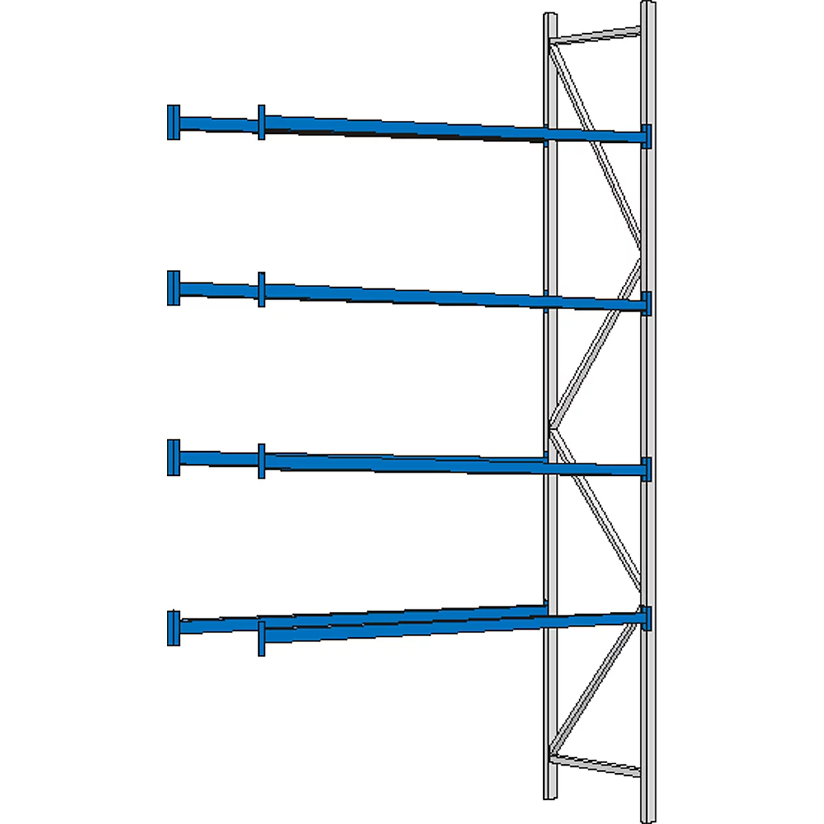 Rayonnage à palettes PR 600, module d'extension, H 5800 mm, max. 800 kg, 4 traverses