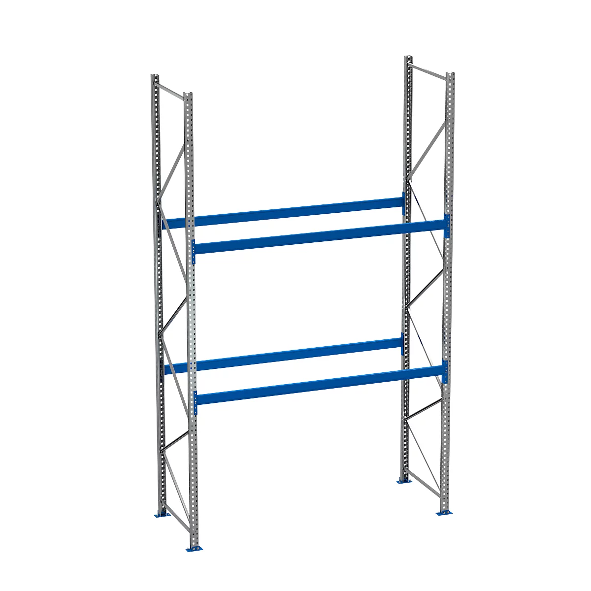 Rayonnage à palettes PR 600, module de base, H 4700 mm, max. 800 kg, 2 traverses
