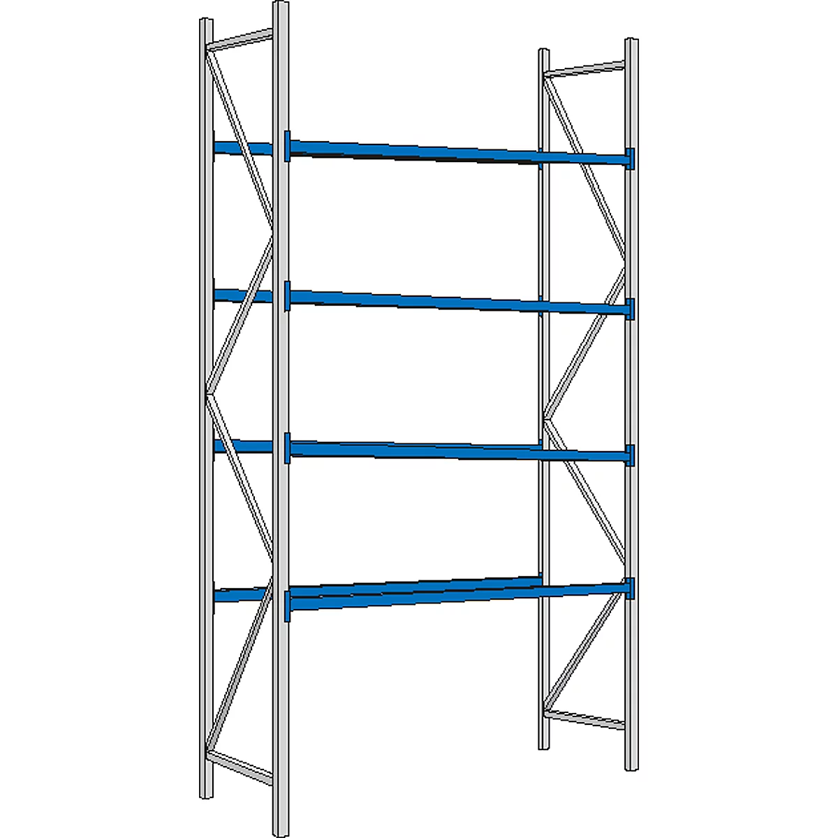 Rayonnage à palettes PR 600, module de base, H 5800 mm, max. 800 kg, 4 traverses