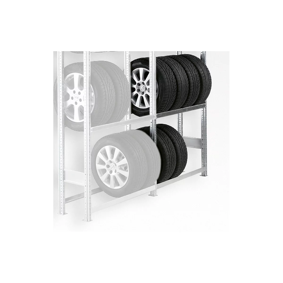 Rayonnage à pneus R 3000, module d'extension, H 2278 x l. 2019 mm, 2 paires de traverses