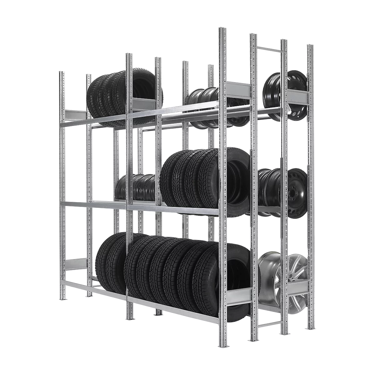 Rayonnage à pneus R 3000, module de base, H 2490 x l. 1283 mm, 3 paires de traverses