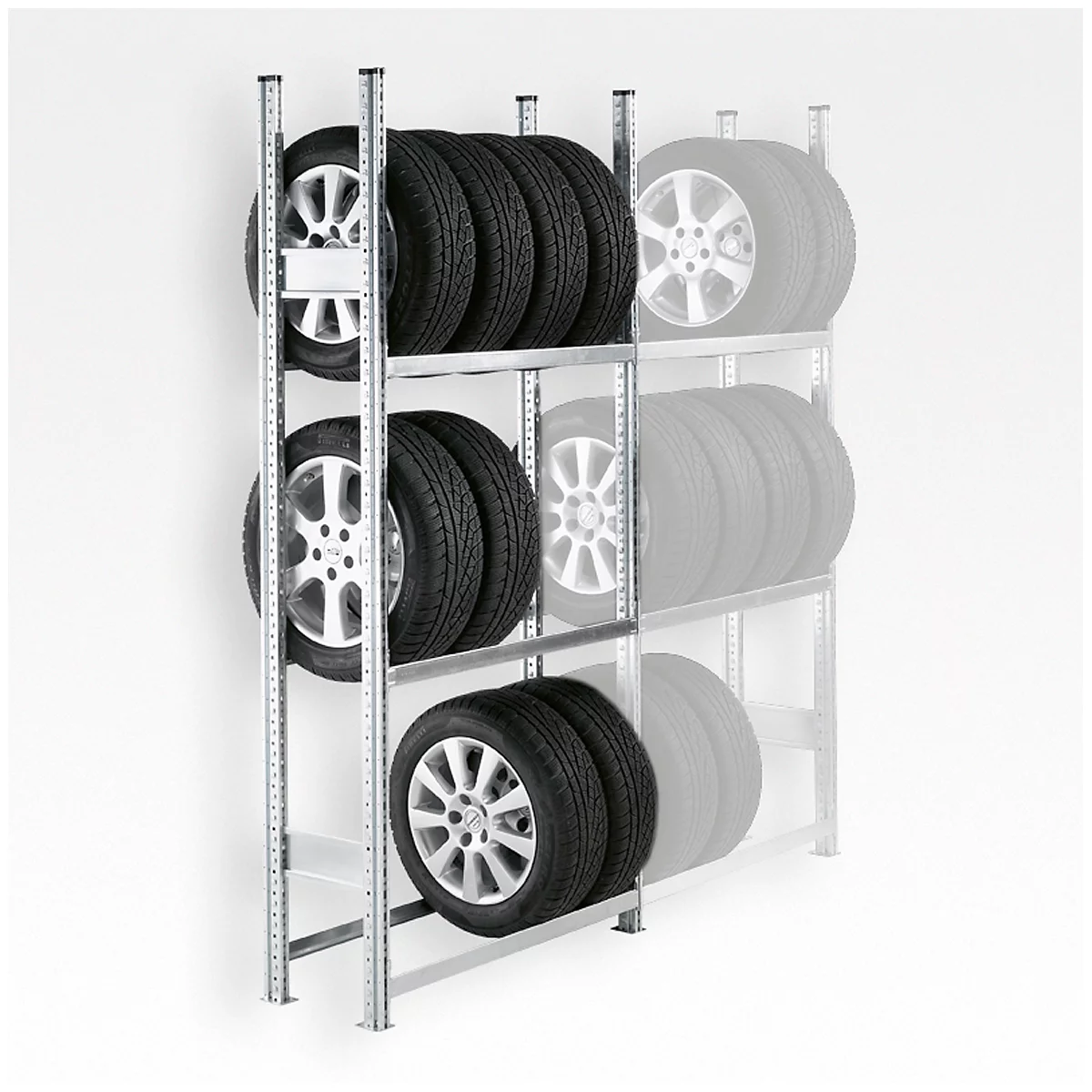 Rayonnage à pneus R 3000, module de base, H 2490 x l. 995 mm, 3 paires de traverses
