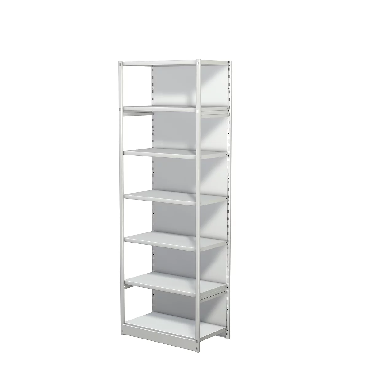 Rayonnage complet 500 T PROGRESS, module de base, avec panneau arrière, H 2250 x l. 750 x P 4 mm