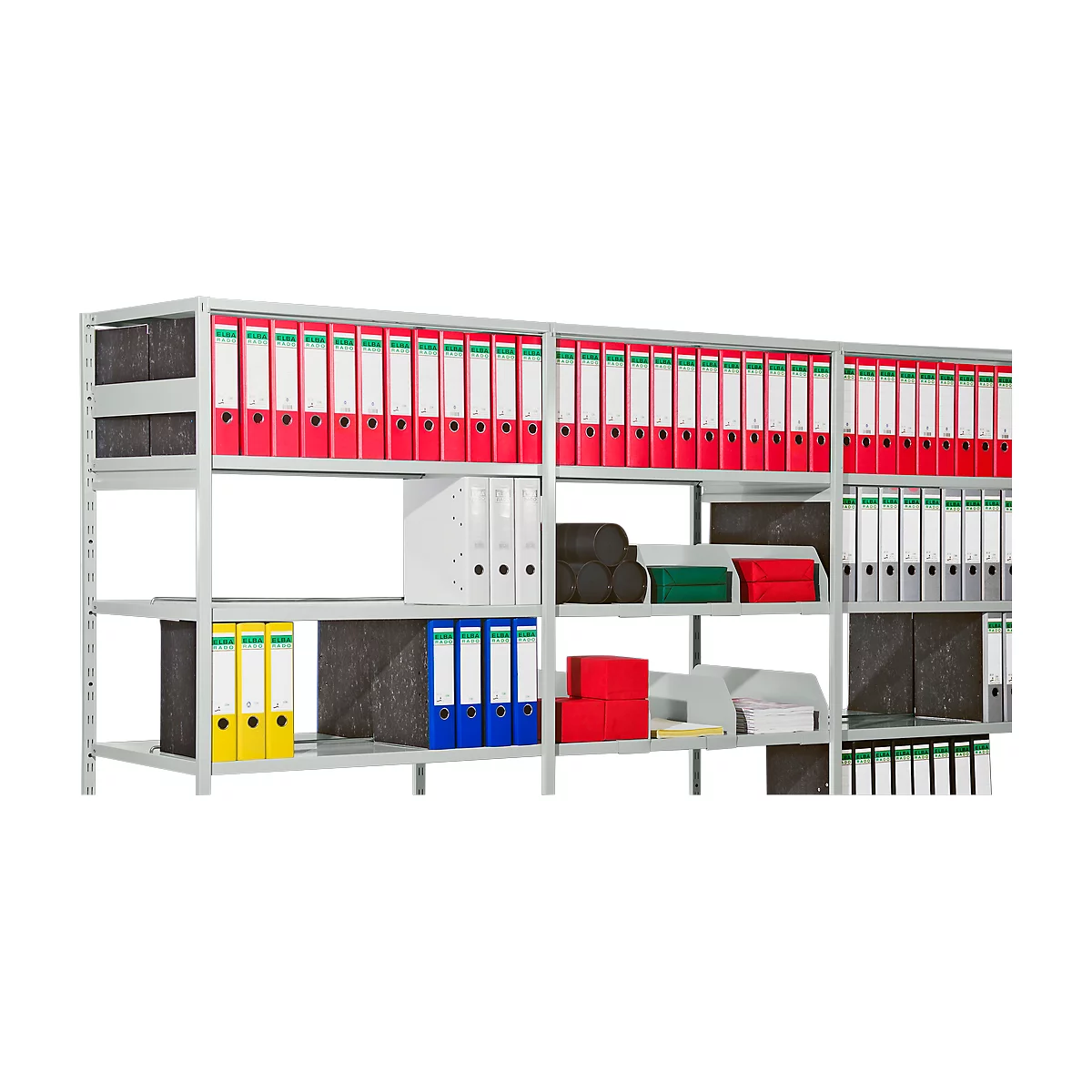 Rayonnage complet 500 T PROGRESS, module de base, sans panneau arrière, H 1900 x l. 950 x P 3400 mm