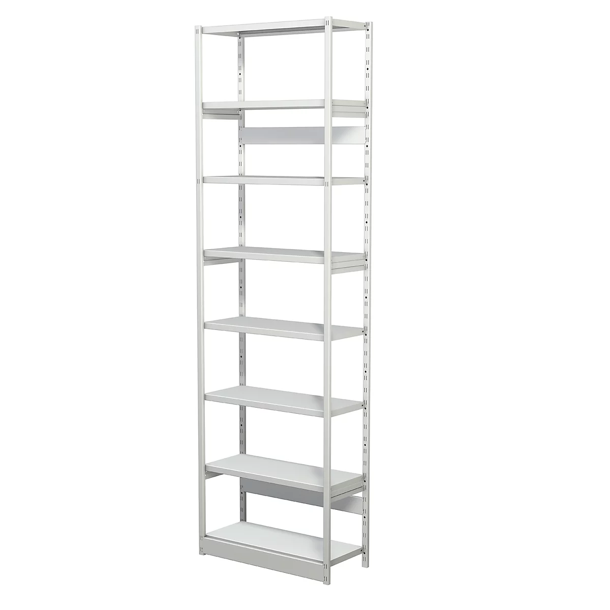 Rayonnage complet 500 T PROGRESS, module de base, sans panneau arrière, H 2600 x l. 750 x P 340 mm