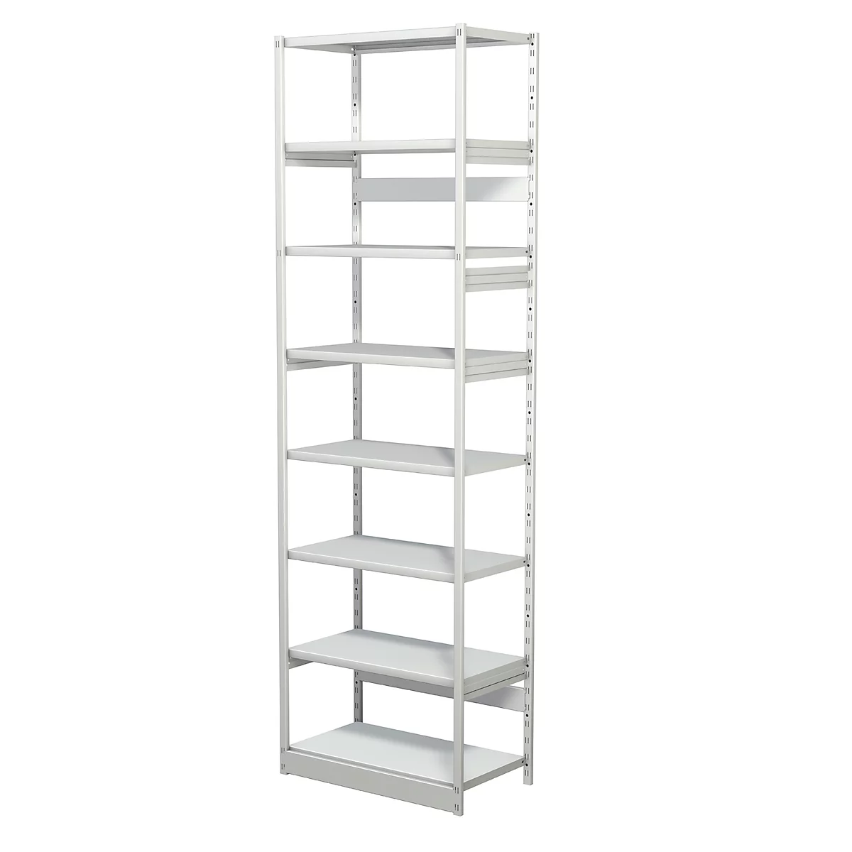 Rayonnage complet 500 T PROGRESS, module de base, sans panneau arrière, H 2600 x l. 750 x P 440 mm