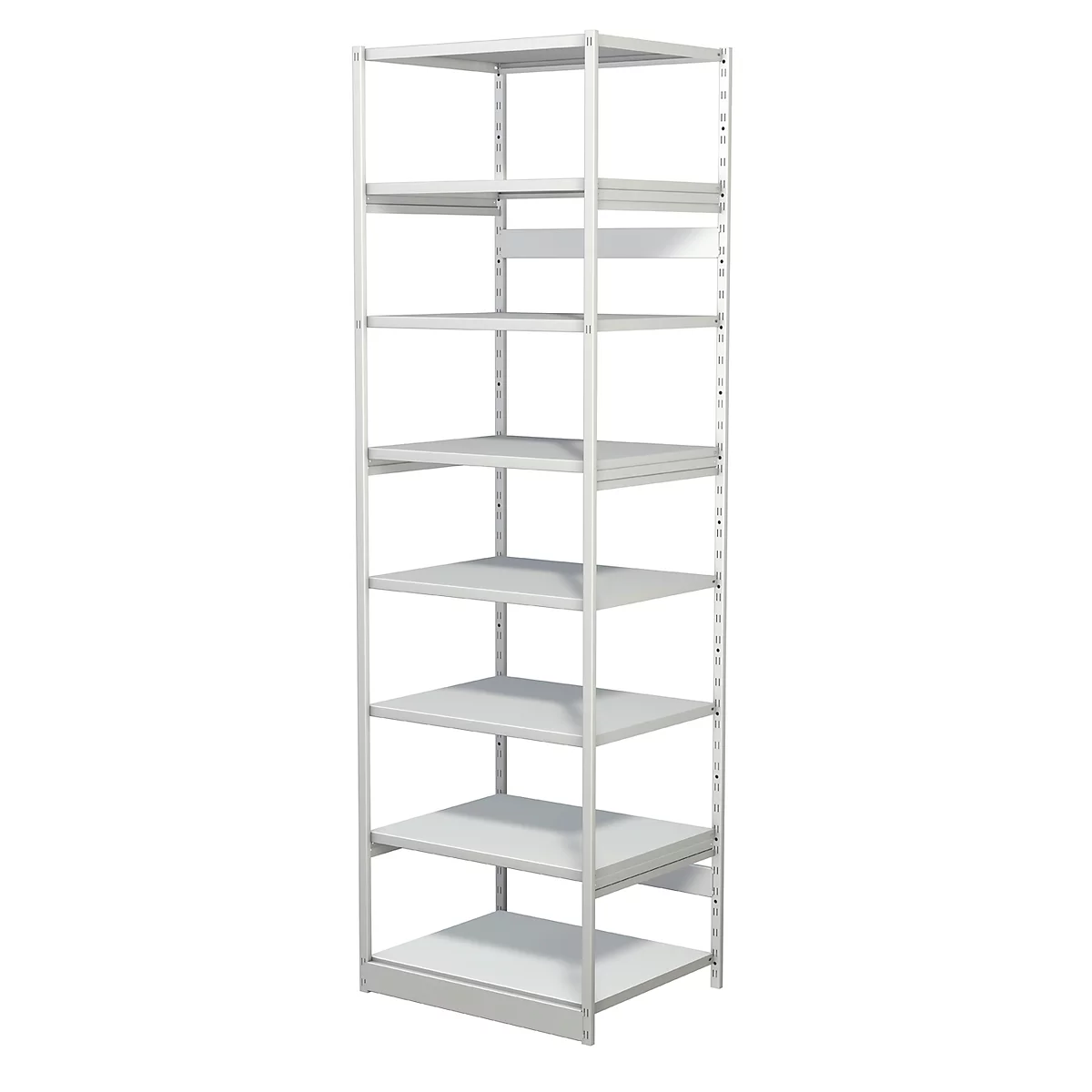 Rayonnage complet 500 T PROGRESS, module de base, sans panneau arrière, H 2600 x l. 750 x P 640 mm