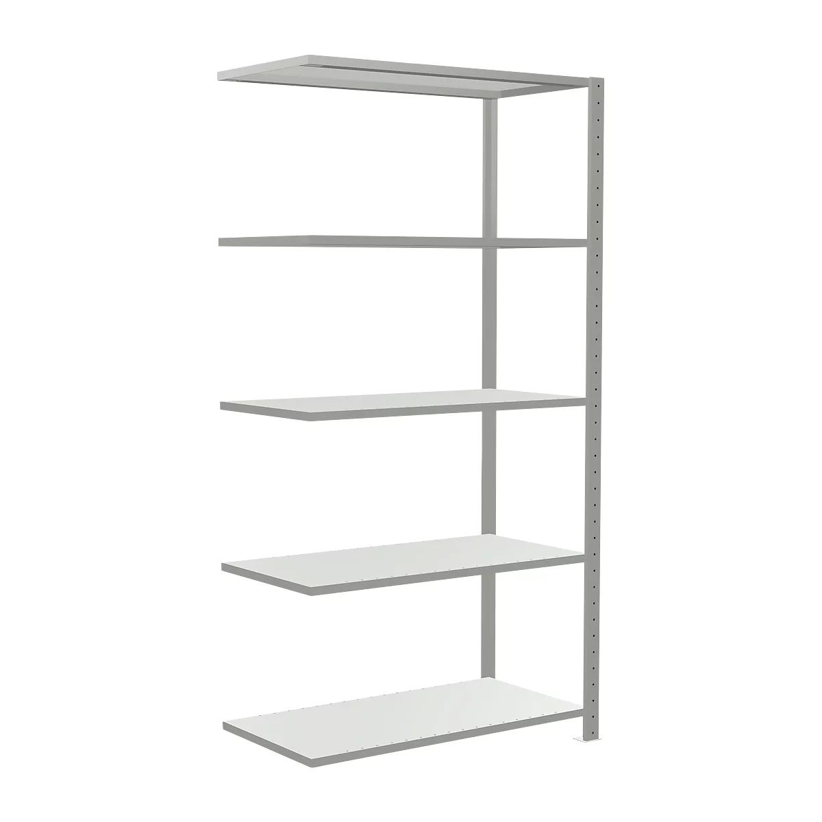 Rayonnage d’extension H 2000 x l. 1000 x T 500 mm, gris clair, avec 5 tablettes