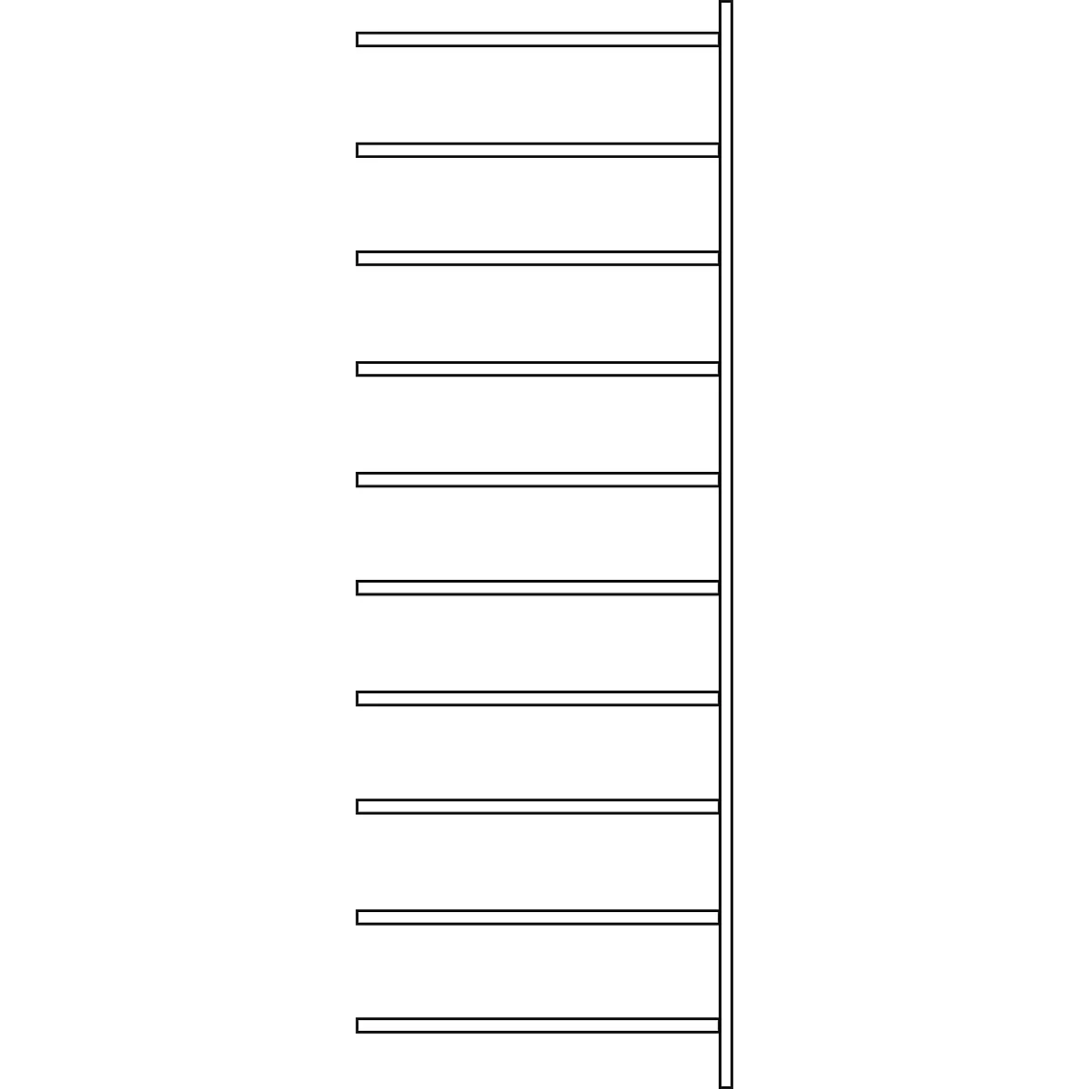 Rayonnage d’extension R 3000, 10 étagères, l. 1025 mm x P 800 mm, étagères laquées