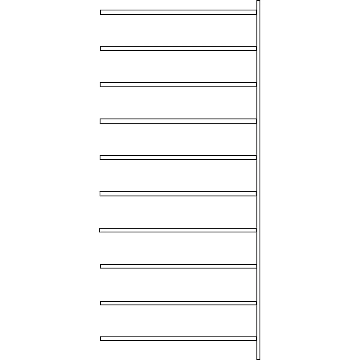 Rayonnage d’extension R 3000, 10 étagères, l. 1315 mm x P 600 mm, étagères laquées