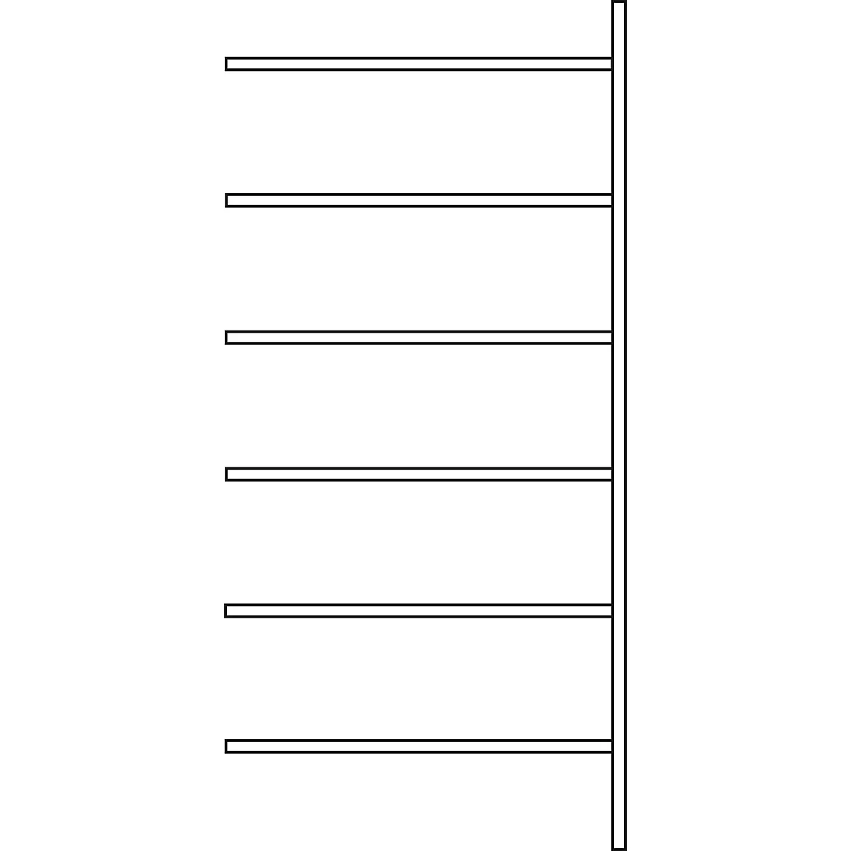 Rayonnage d’extension R 3000, 6 tablettes, l. 1025 mm x P 300 mm, étagères laquées