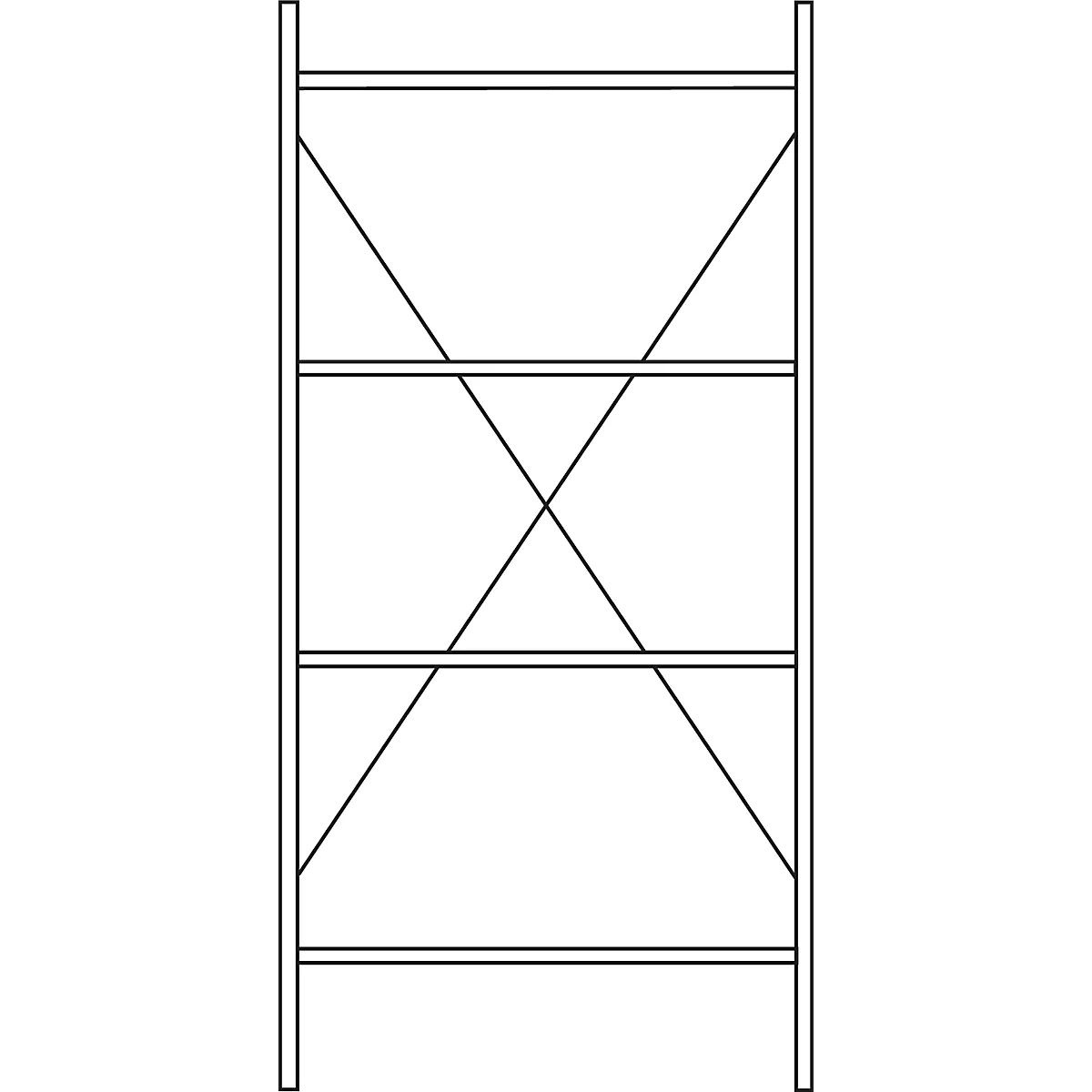 rayonnage de base, 4 étagères, galvanisé