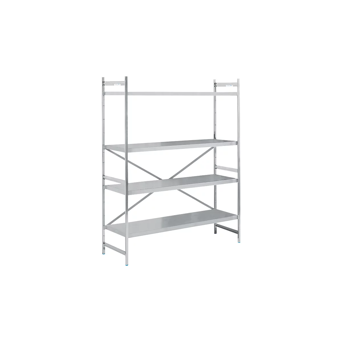 Rayonnage de base, acier inoxydable, étagères fermées, L 1500 x P 600 mm