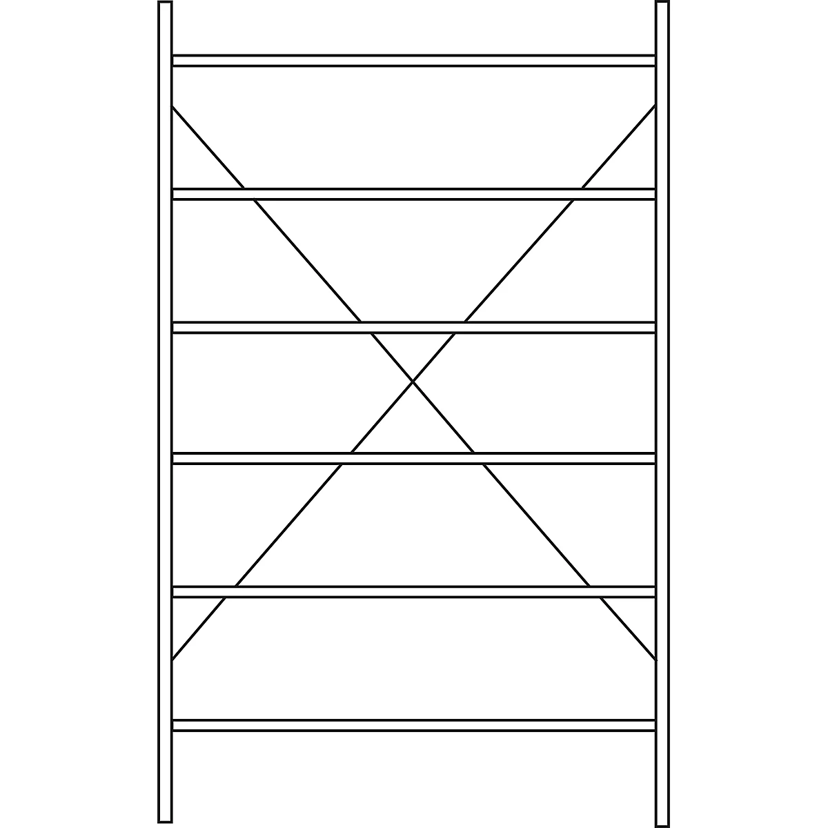 Rayonnage de base R 3000, 6 tablettes, l. 1345 mm x P 400 mm, étagères laquées