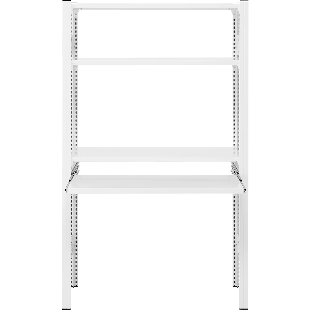 Rayonnage emboîtable ORDO Home, rayonnage de base, 3 tablettes, multifonctionnel, mobile, L 1060 x P 435 x H 1750 mm, blanc trafic RAL 9016
