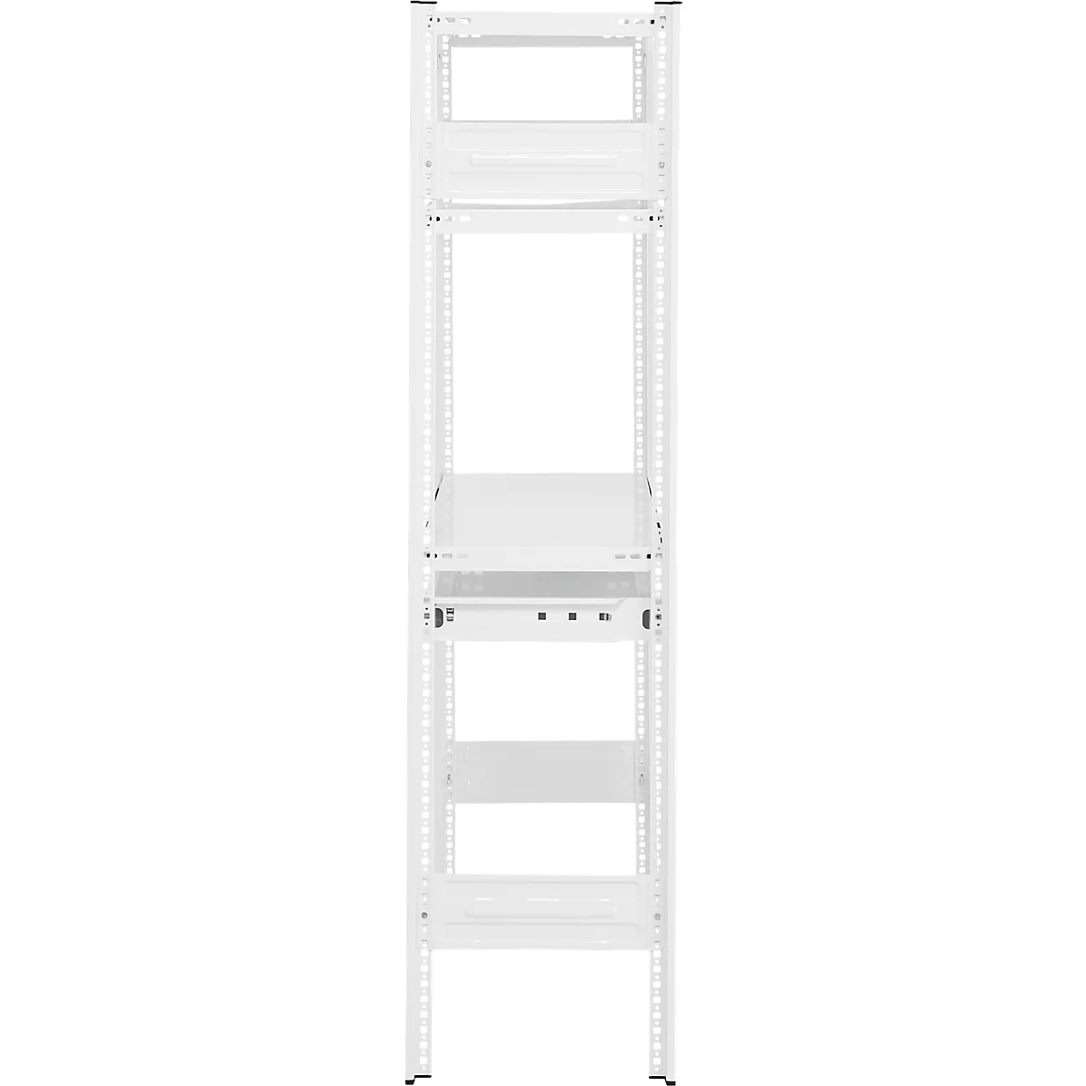 Rayonnage emboîtable ORDO Home, rayonnage de base, 3 tablettes, multifonctionnel, mobile, L 1060 x P 435 x H 1750 mm, blanc trafic RAL 9016