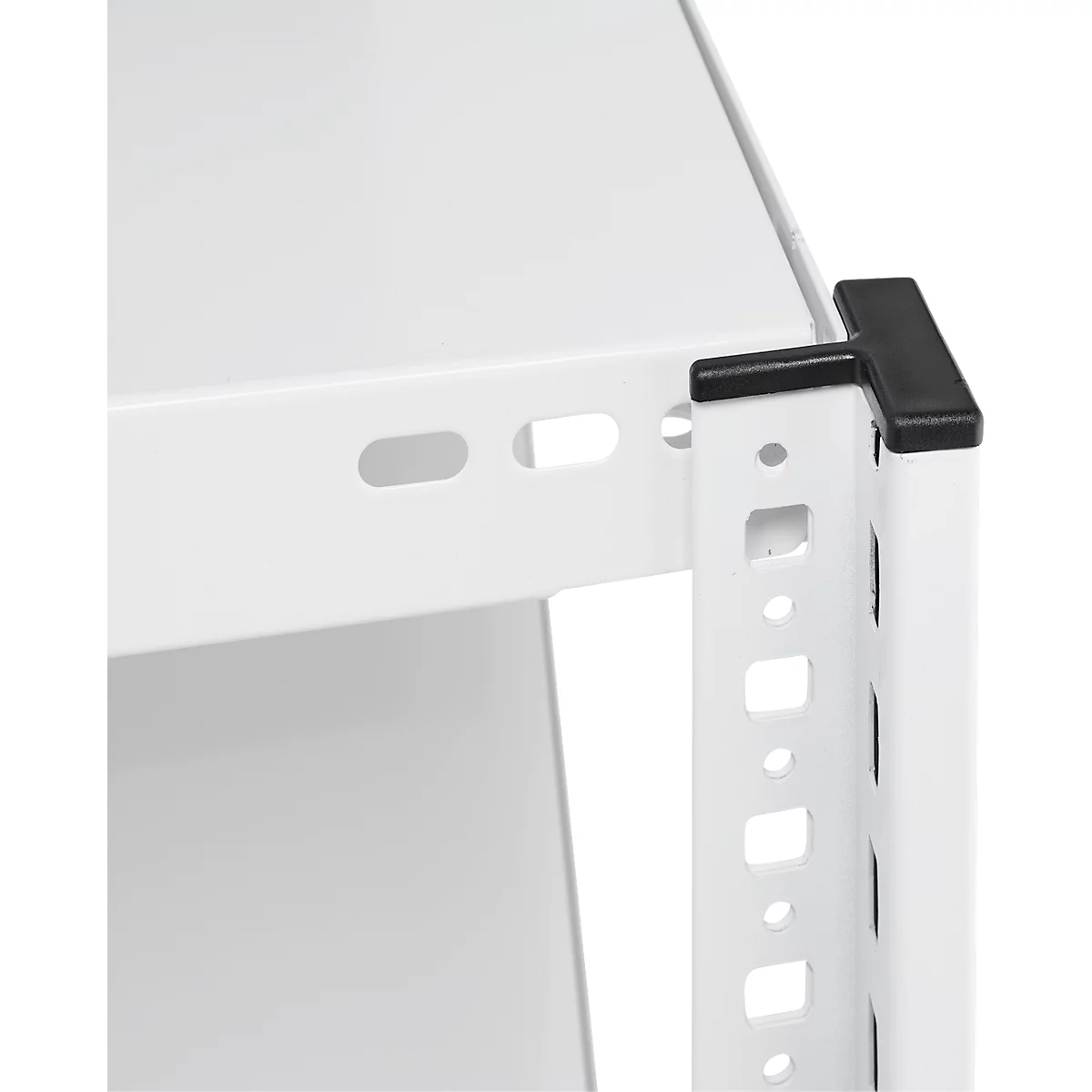 Rayonnage emboîtable ORDO Home, rayonnage de base, 3 tablettes, multifonctionnel, mobile, L 1060 x P 435 x H 1750 mm, blanc trafic RAL 9016