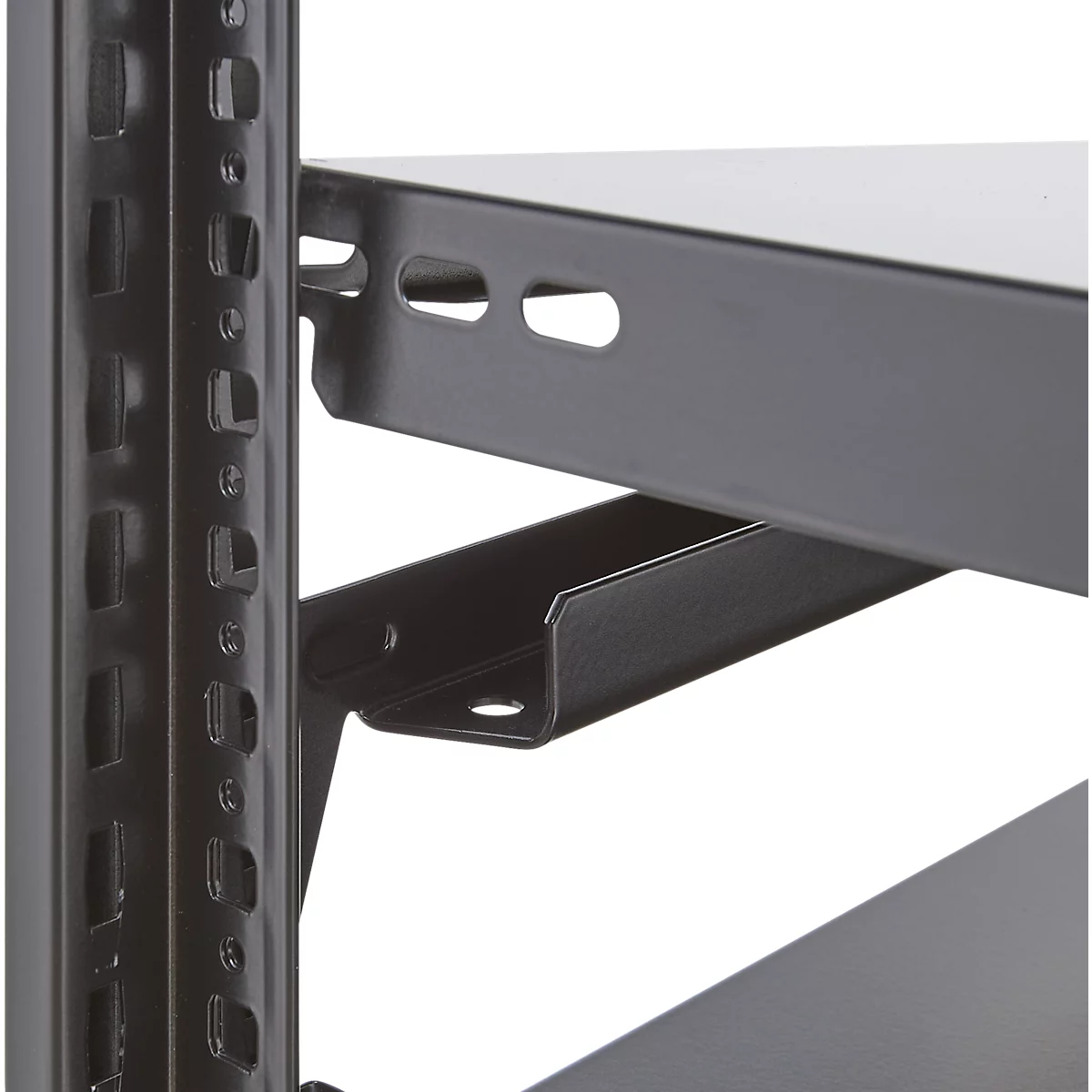 Rayonnage emboîtable ORDO Home, rayonnage de base, 3 tablettes, multifonctionnel, mobile, L 1060 x P 435 x H 1750 mm, noir profond mat RAL 9005