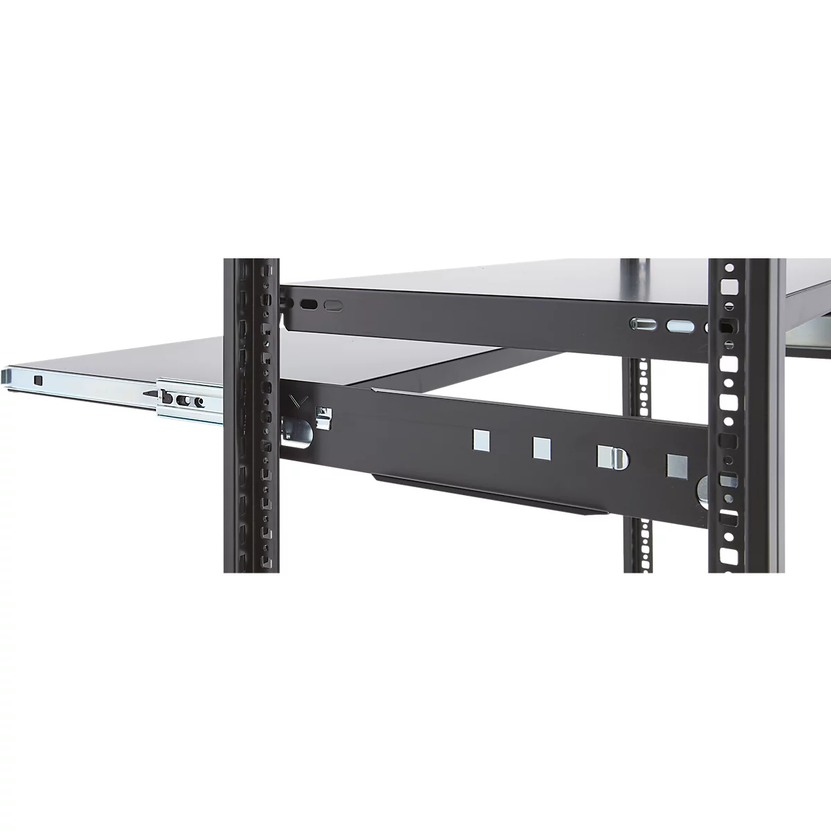 Rayonnage emboîtable ORDO Home, rayonnage de base, 3 tablettes, multifonctionnel, mobile, L 1060 x P 435 x H 1750 mm, noir profond mat RAL 9005
