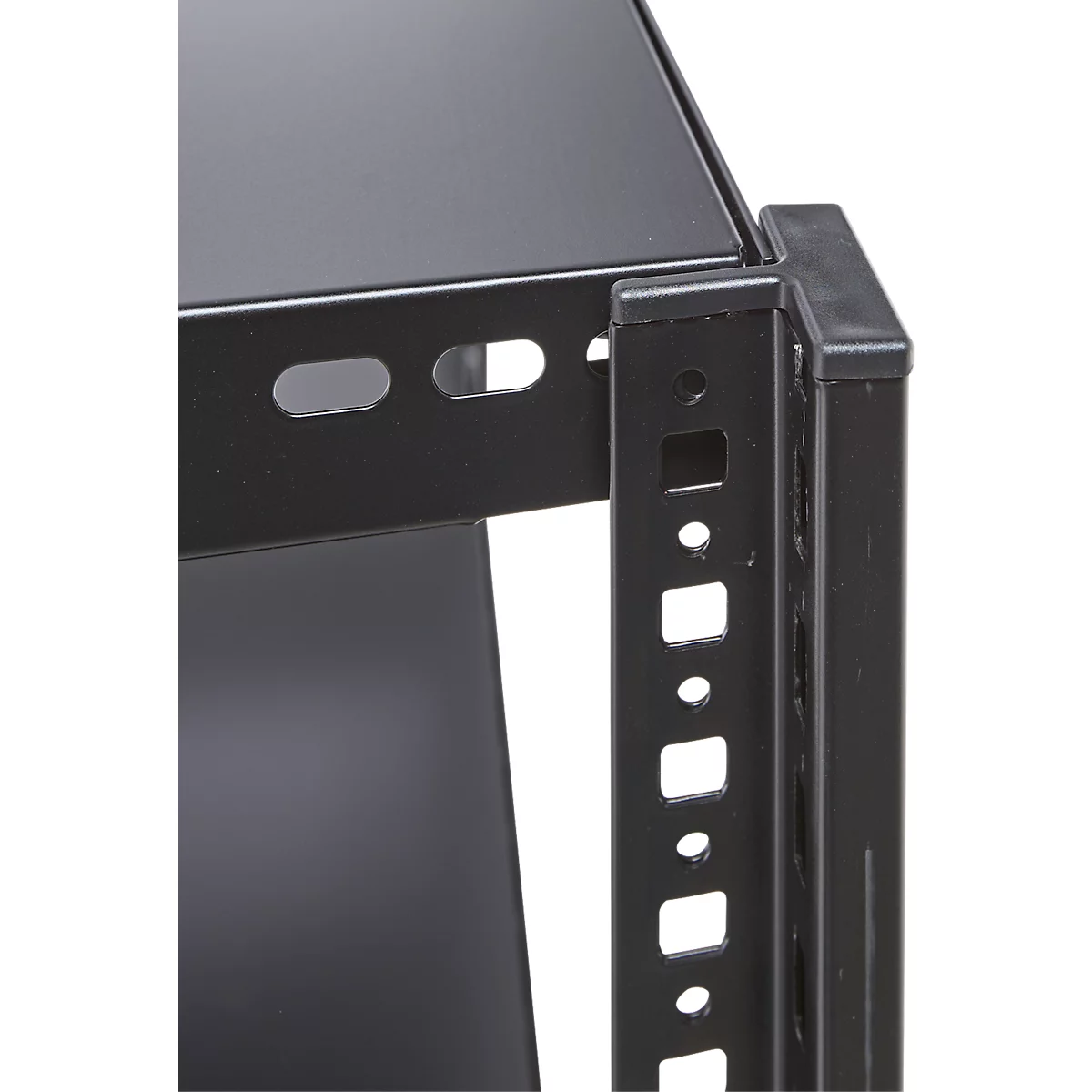 Rayonnage emboîtable ORDO Home, rayonnage de base, 3 tablettes, multifonctionnel, mobile, L 1060 x P 435 x H 1750 mm, noir profond mat RAL 9005