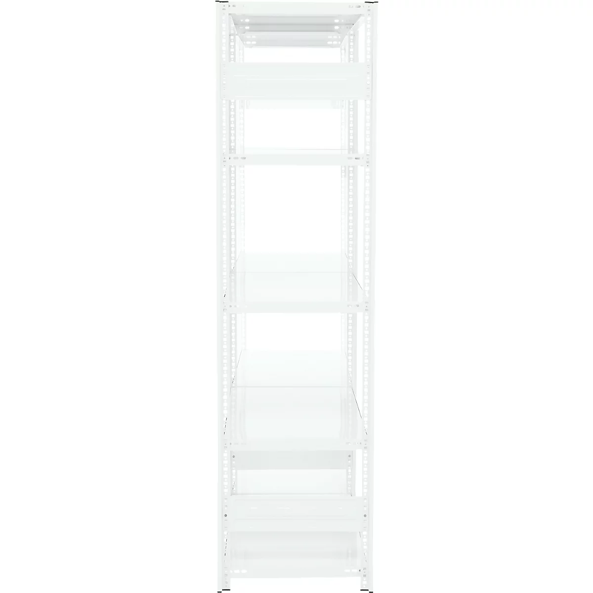 Rayonnage emboîtable ORDO Professional - acier - 1 élément de base + 2 éléments d'extension – modulaire – charge admissible 1200 kg - l. 2330 x P 435 x H 2000 mm - avec 15 tablettes – blanc signalisation RAL 9016