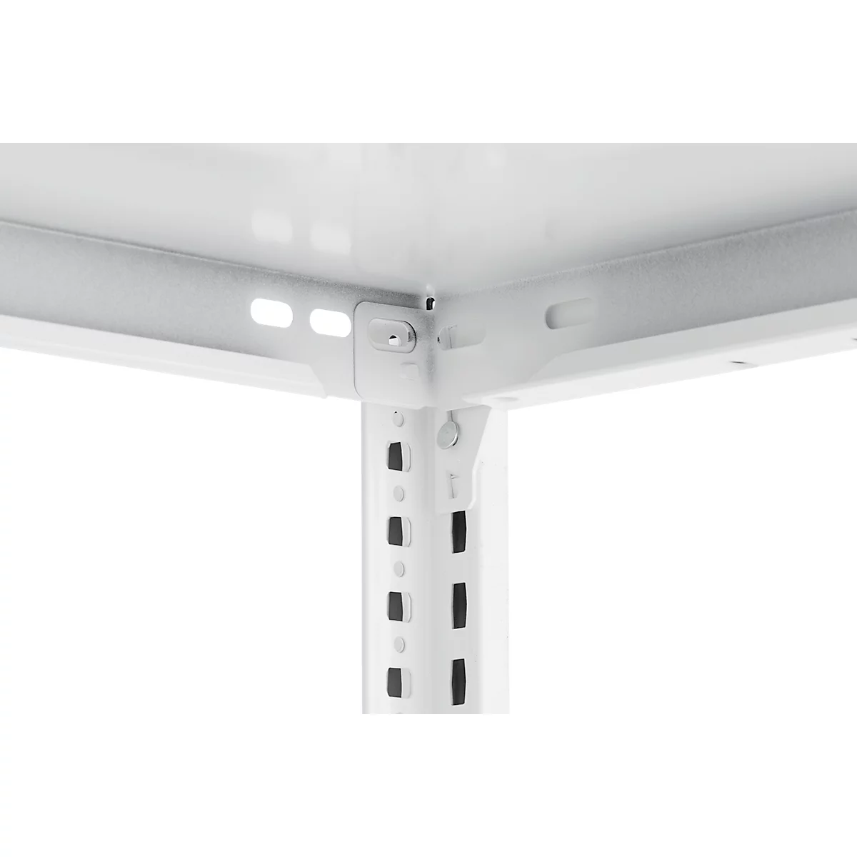 Rayonnage emboîtable ORDO Professional - acier - élément de base – modulaire – charge admissible 1200 kg - l. 1060 x P 535 x H 2000 mm - avec 5 tablettes – blanc trafic RAL 9016