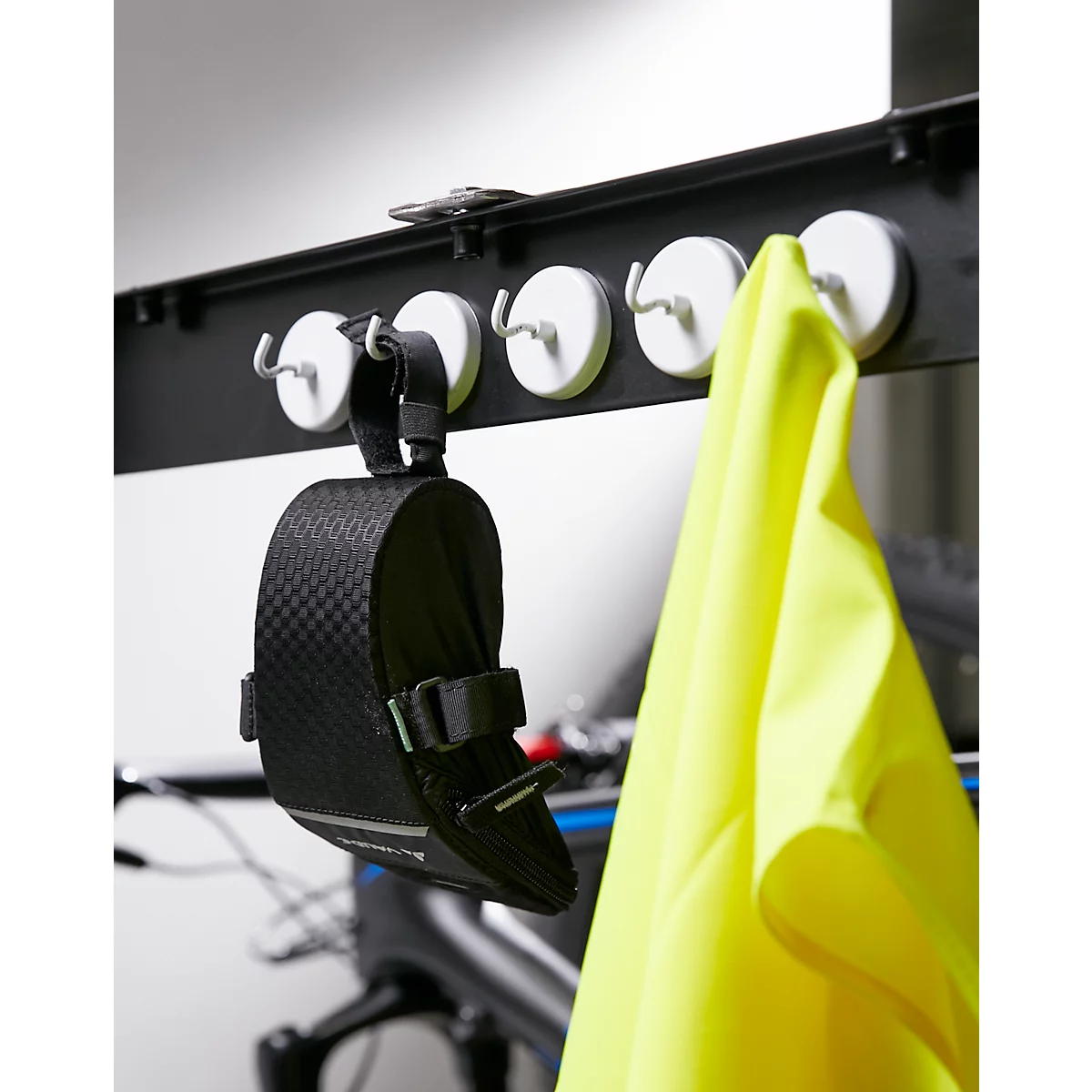 Rayonnage emboîtable pour vélos/loisirs ORDO Flex, rayonnage de base, multifonctionnel, L 1060 x P 635 x H 2000 mm, noir profond RAL 9005