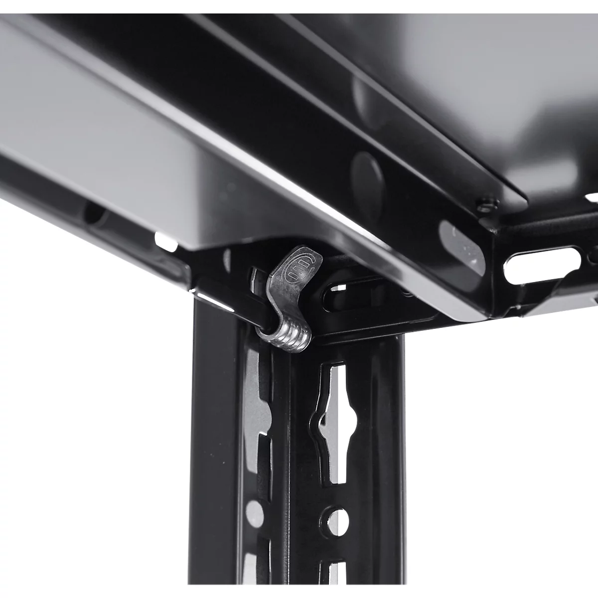 Rayonnage emboîtable Schulte Lagertechnik MULTIplus 150, rayonnage de base avec traverses de longueur, 5 tablettes réglables en hauteur, jusqu'à 1300 kg, L 1000 x P 500 x H 2000 mm acier, noir