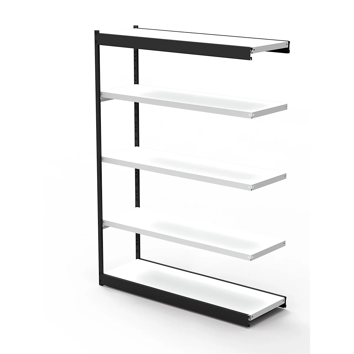 Rayonnage en acier PROGRESS 2000, module, sans panneau arrière, H 1900 x l. 1000 x P 400 mm, cadre noir