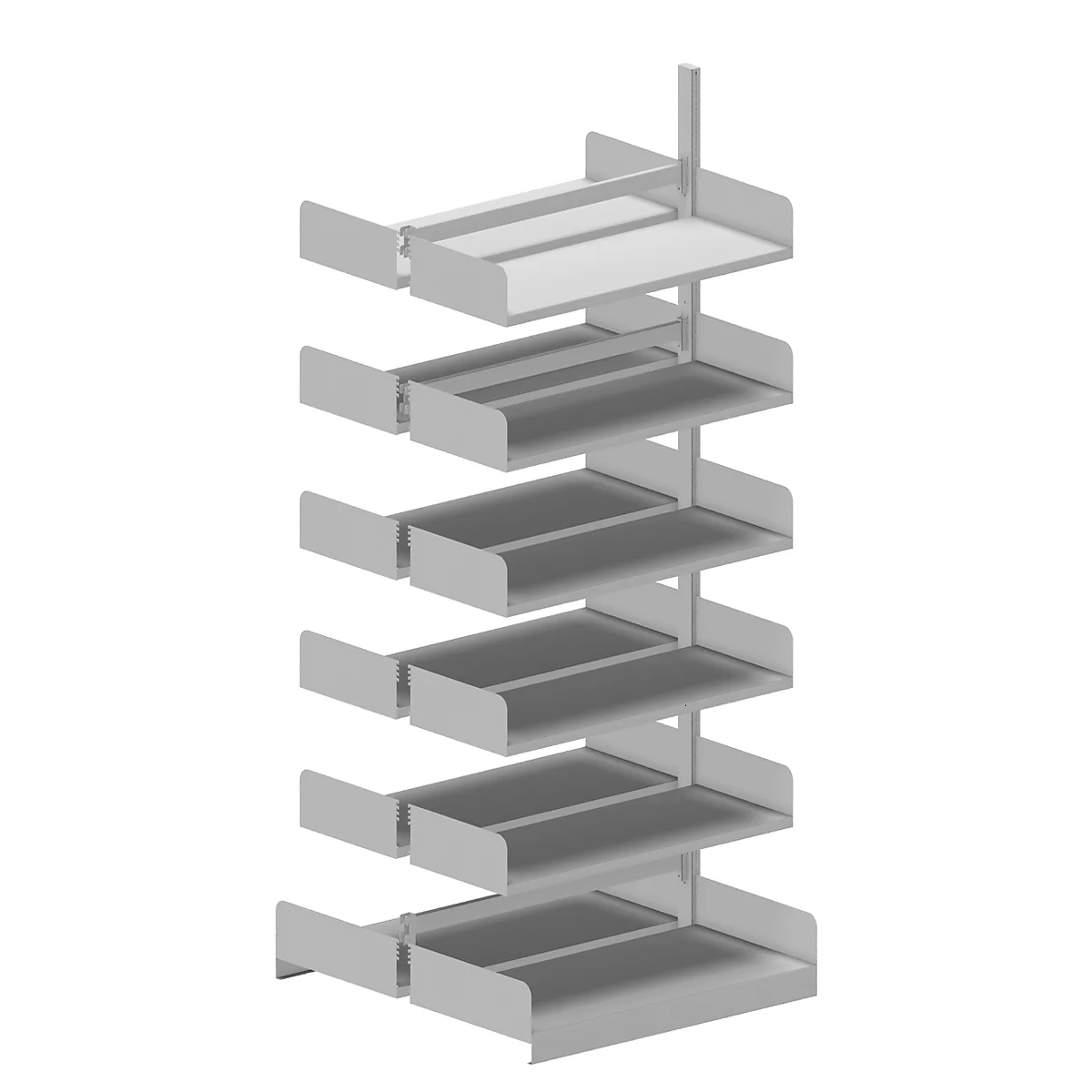 Rayonnage ouvert Variabo, module d'extension, utilisable des deux côtés, profondeur de compartiment 400 mm, 1000 x 2500 mm