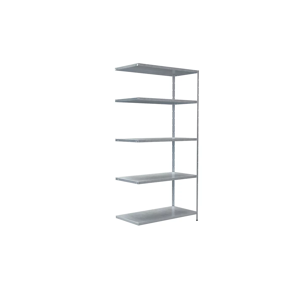 Rayonnage sans boulon dans un système modulaire, rayonnage d'appoint, 1000 x 500 x 2000 mm, galvanisé