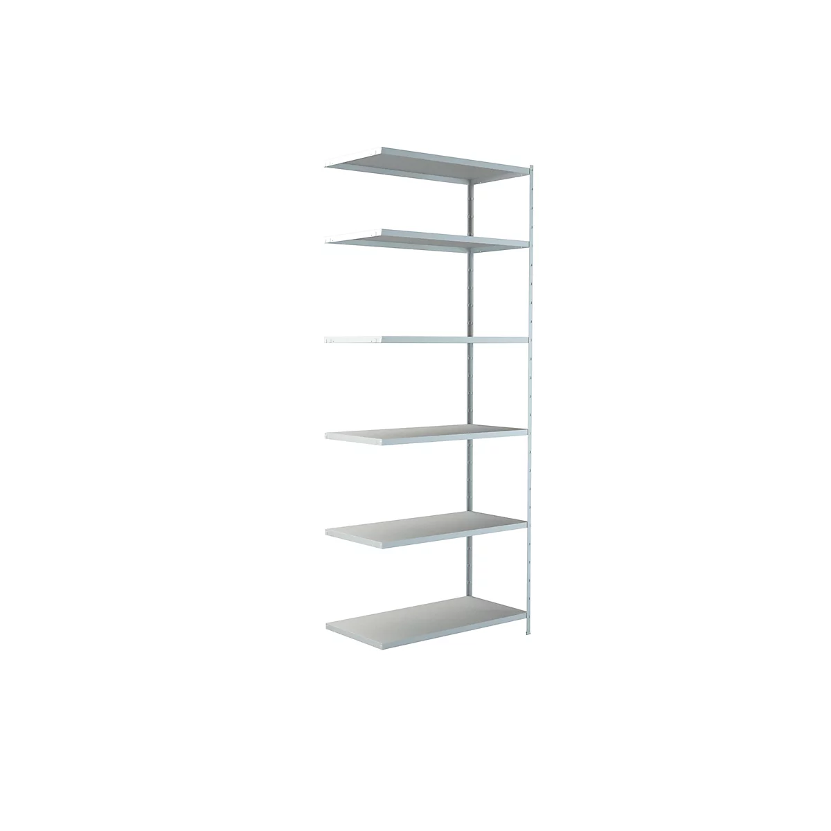 Rayonnage sans boulon dans un système modulaire, rayonnage d'appoint, 1000 x 500 x 2500 mm, blanc