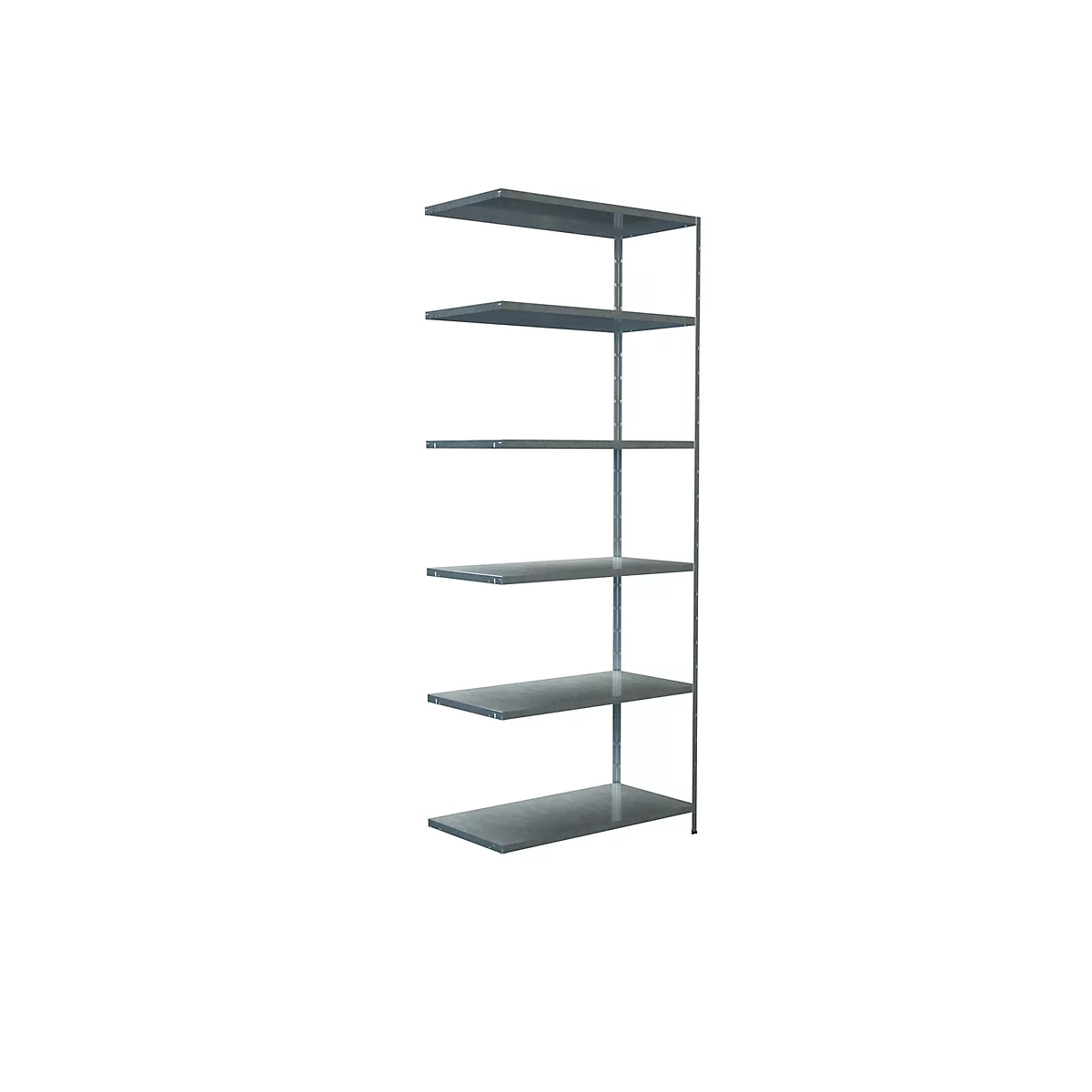 Rayonnage sans boulon dans un système modulaire, rayonnage d'appoint, 1000 x 500 x 2500 mm, galvanisé