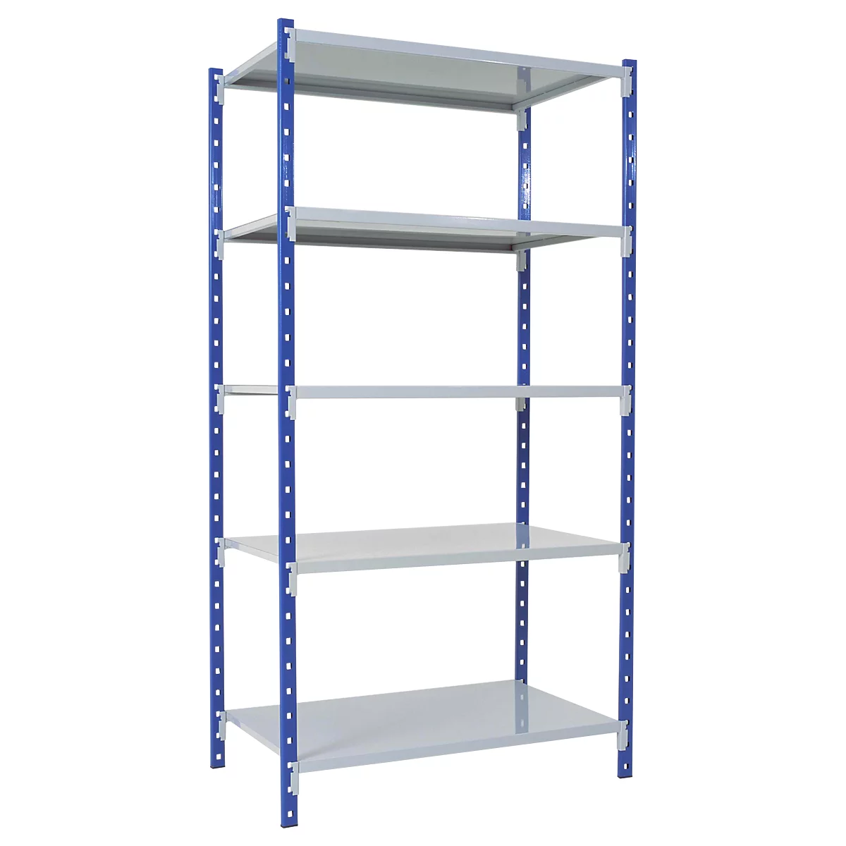 Rayonnage universel à emboîter, module de base, 5 tablettes en tôle d’acier, capacité de charge 125 kg, l. 1000 x P 400 x H 2000 mm