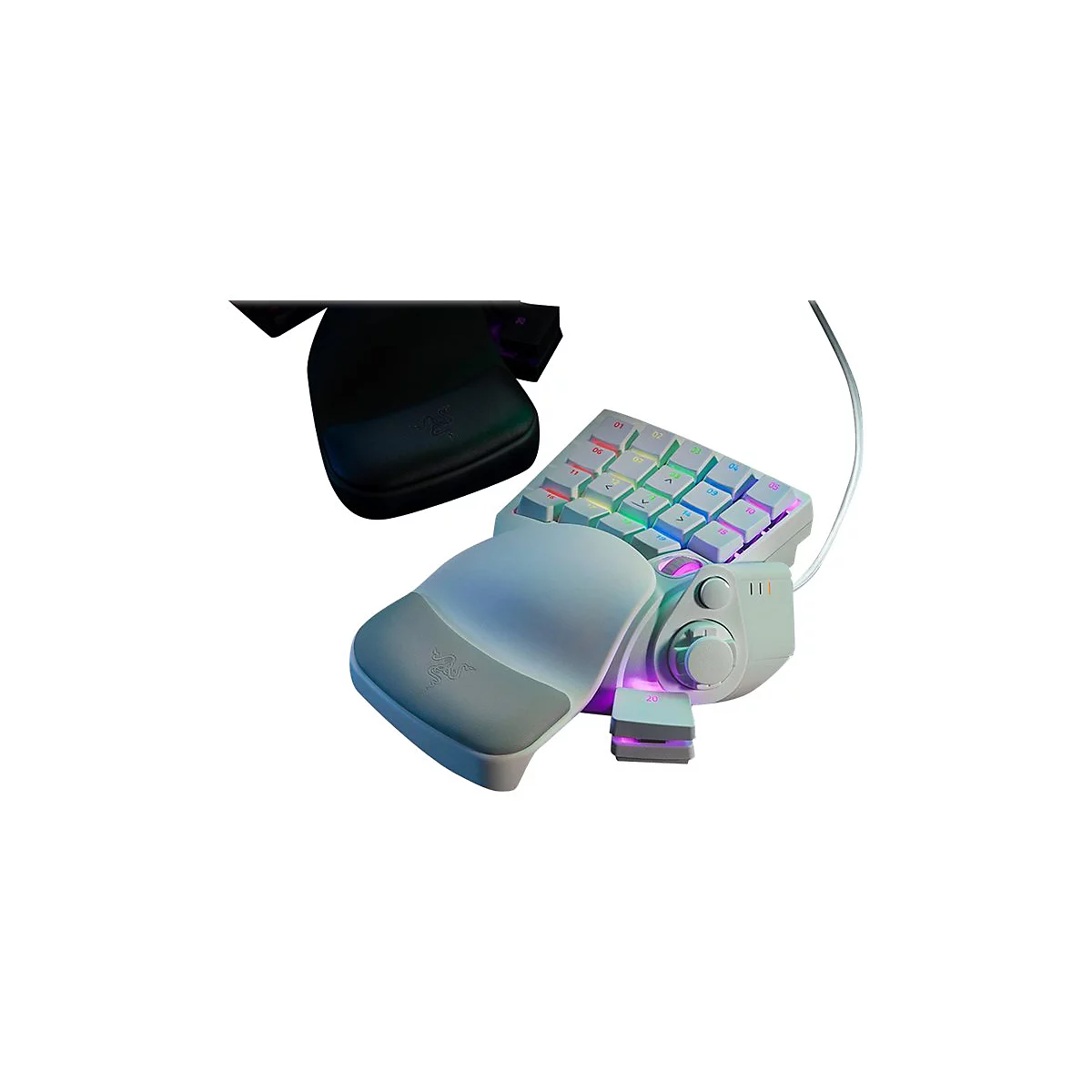 Razer Tartarus Pro - Tastenfeld - mit 8-way directional thumbpad, Scroll-Rädchen, Key-Map-Anzeige, Hyperesponse Daumentaste, Leertaste-Aktuator - hintergrundbeleuchtet - USB - Tastenschalter: Razer Analog Optical Switches