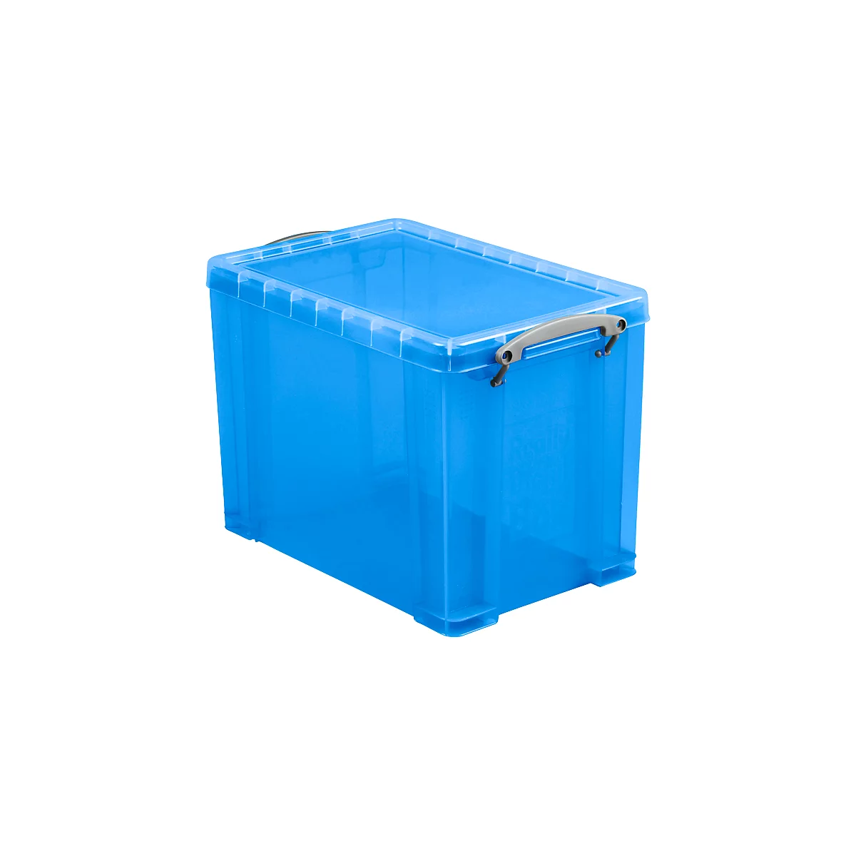 Really Useful Box opbergdoos, kunststof, met deksel, transparant blauw, 19 l
