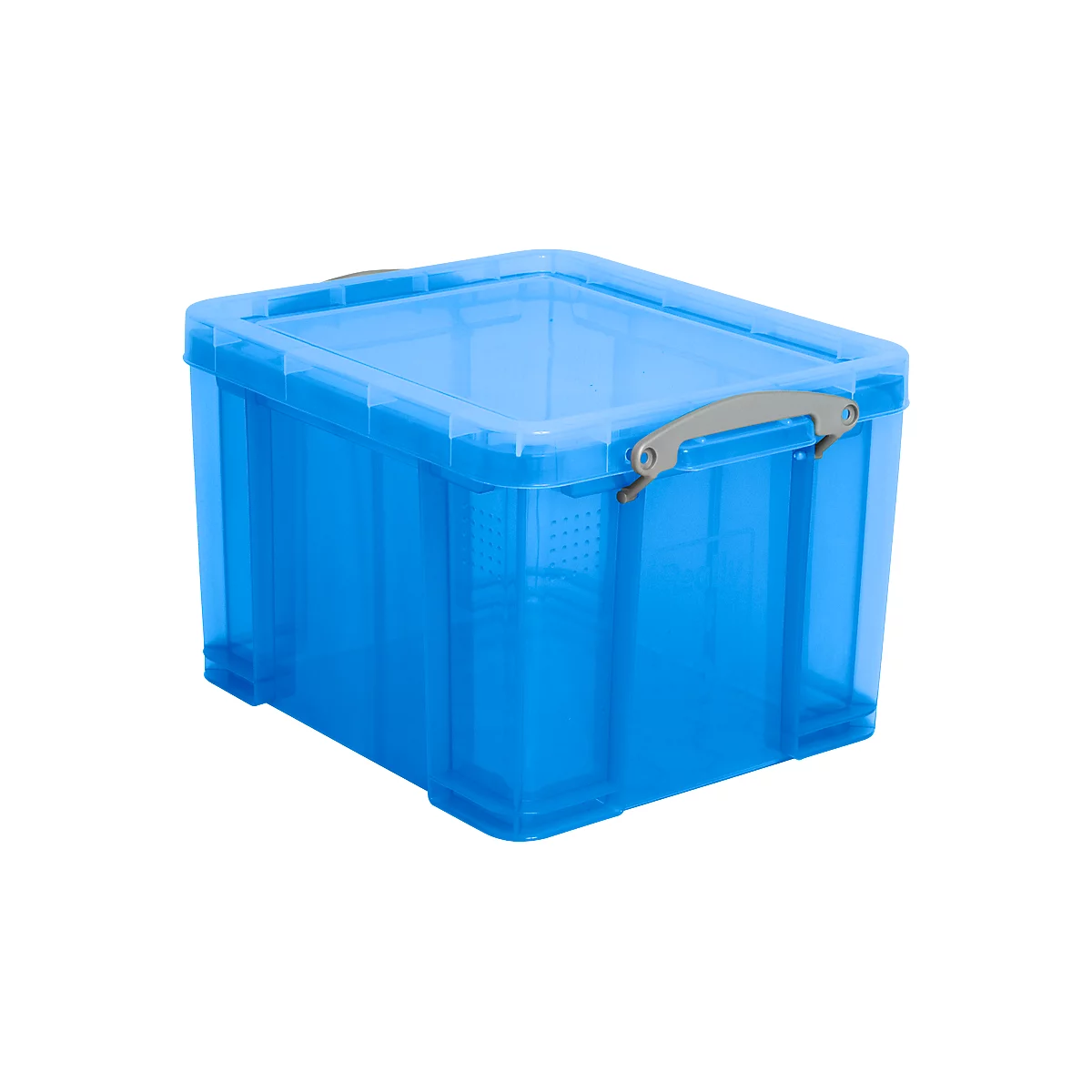 Really Useful Box opbergdoos, kunststof, met deksel, transparant blauw 35 l