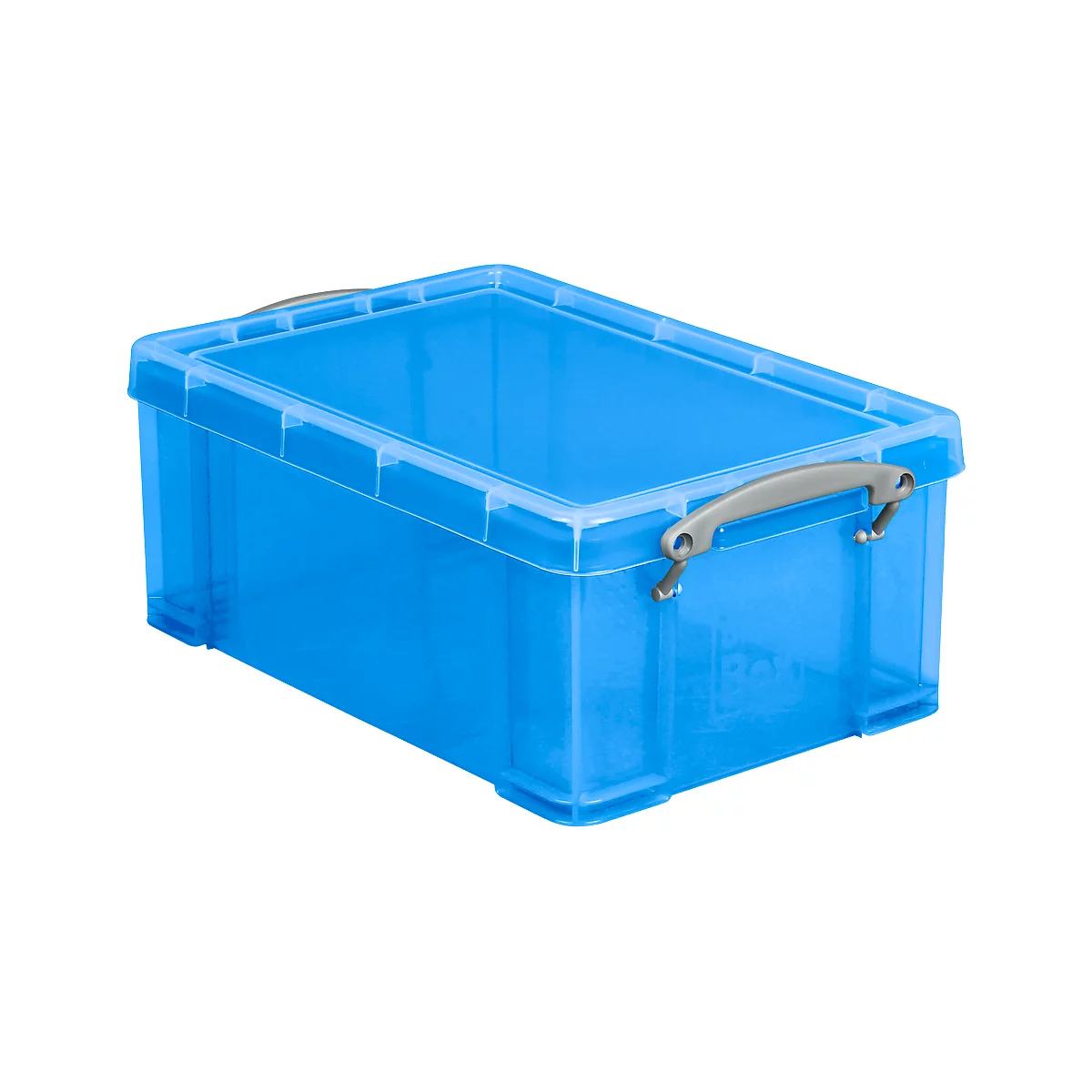 Really Useful Box opbergdoos, kunststof, met deksel, transparant blauw, 9 l