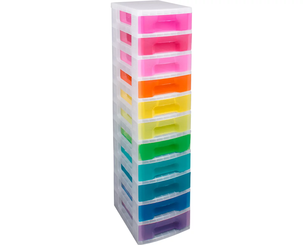 Really Useful Box Torre de cajas, 11 x 7 Rainbow, sin ruedas