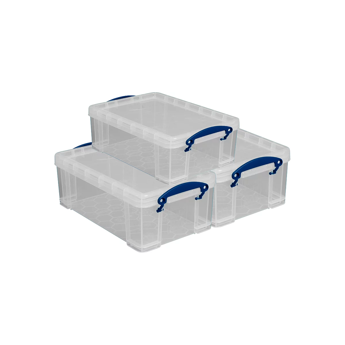 Really Useful Boxen, inhoud 9 liter, als opberg- en transportbox, set van 3